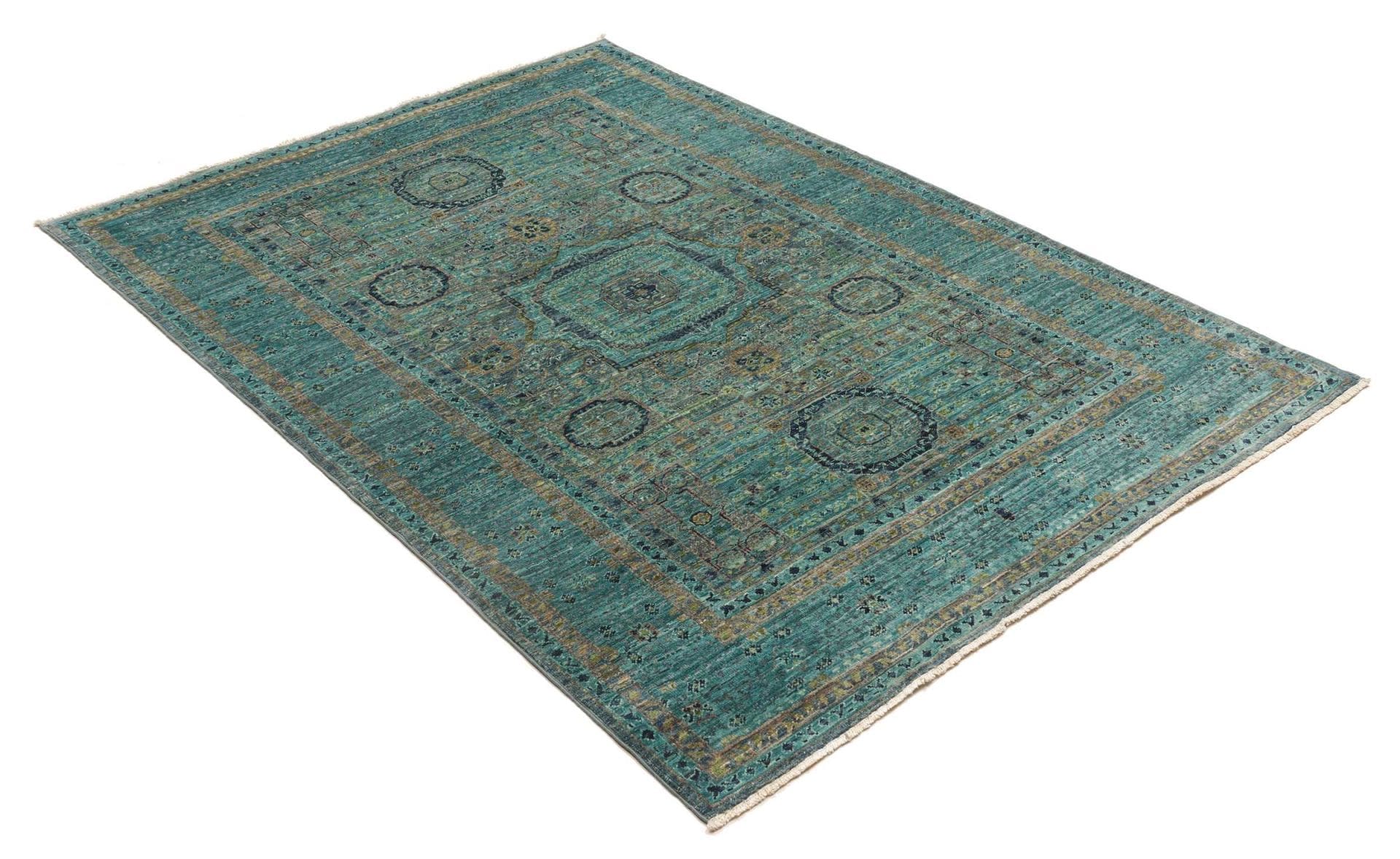 Mamluk Orientteppich 126 × 179 cm aus Wolle, handgeknüpft