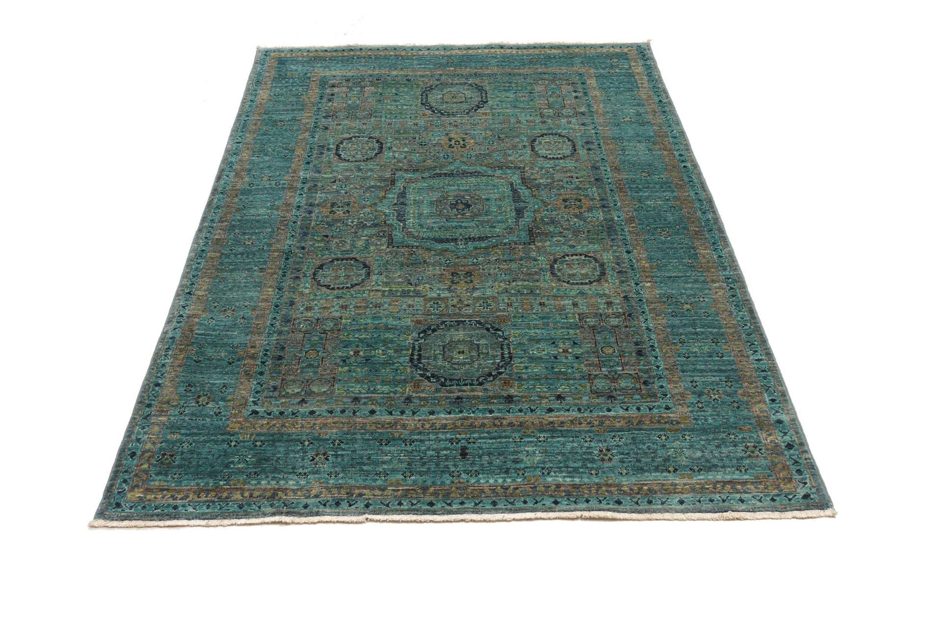 Mamluk Orientteppich 126 × 179 cm aus Wolle, handgeknüpft
