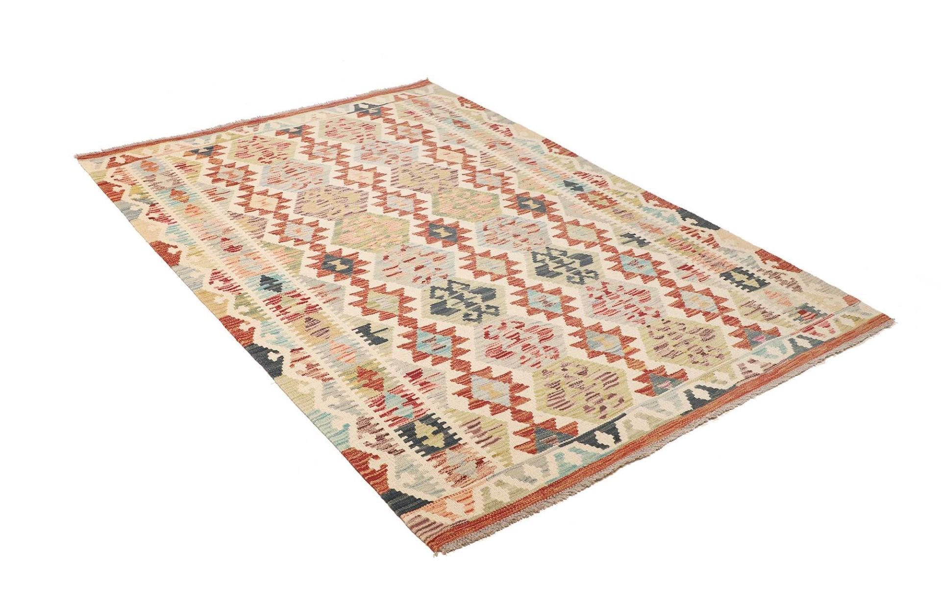 Kelim 133 × 185 cm aus Wolle, handgewebt