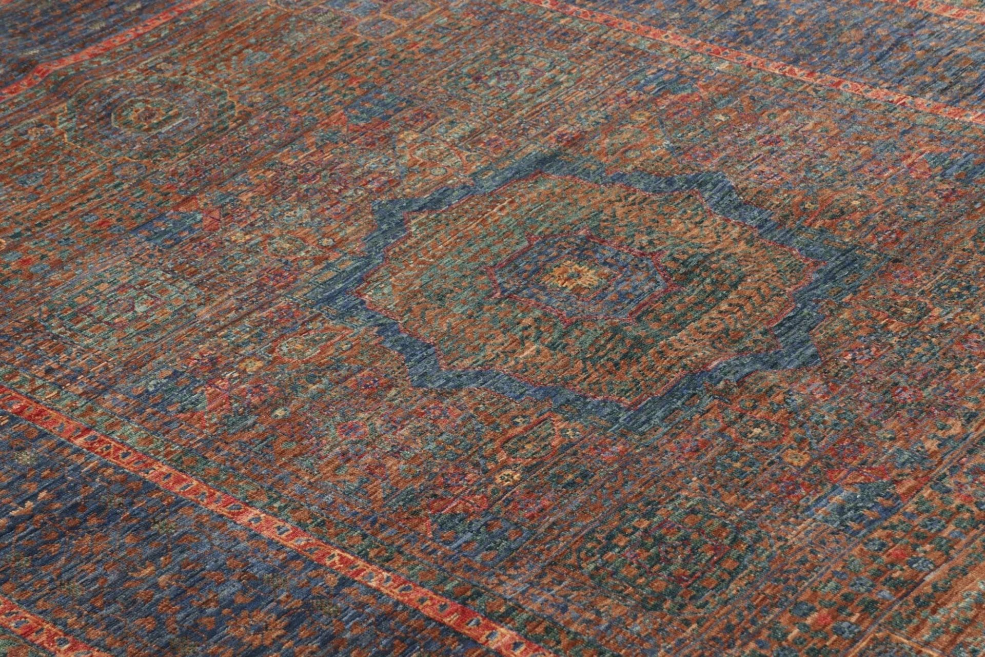 Mamluk Orientteppich 148 × 207 cm aus Wolle, handgeknüpft