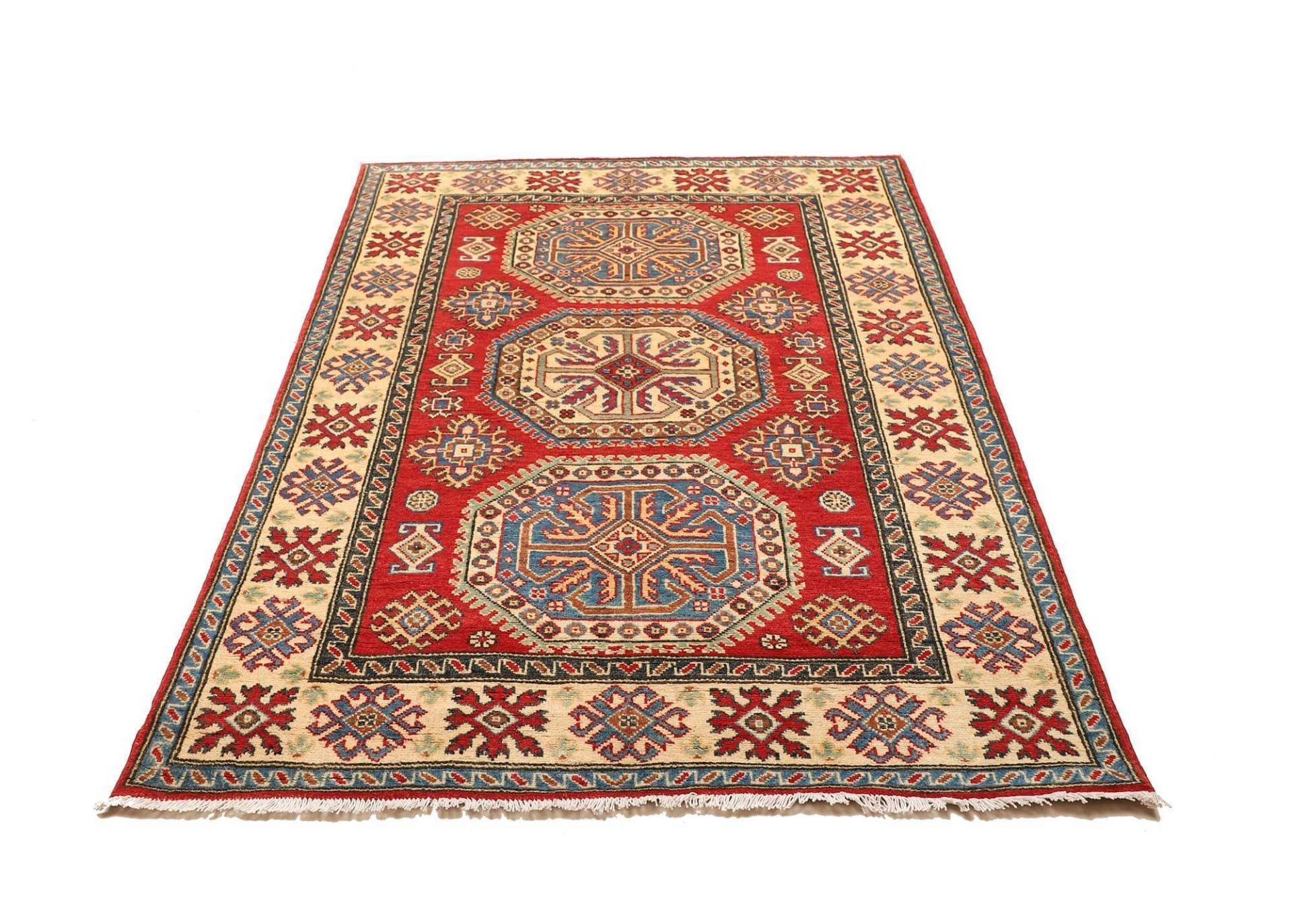 Handgeknüpfter Kazak Orientteppich, 124 × 174 cm, Wolle