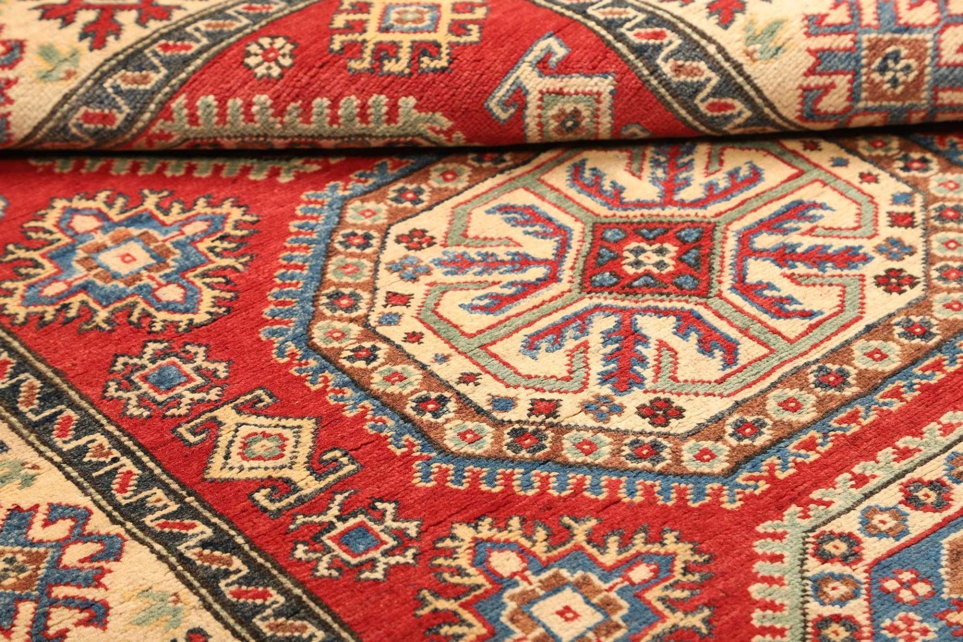 Handgeknüpfter Kazak Orientteppich, 124 × 174 cm, Wolle