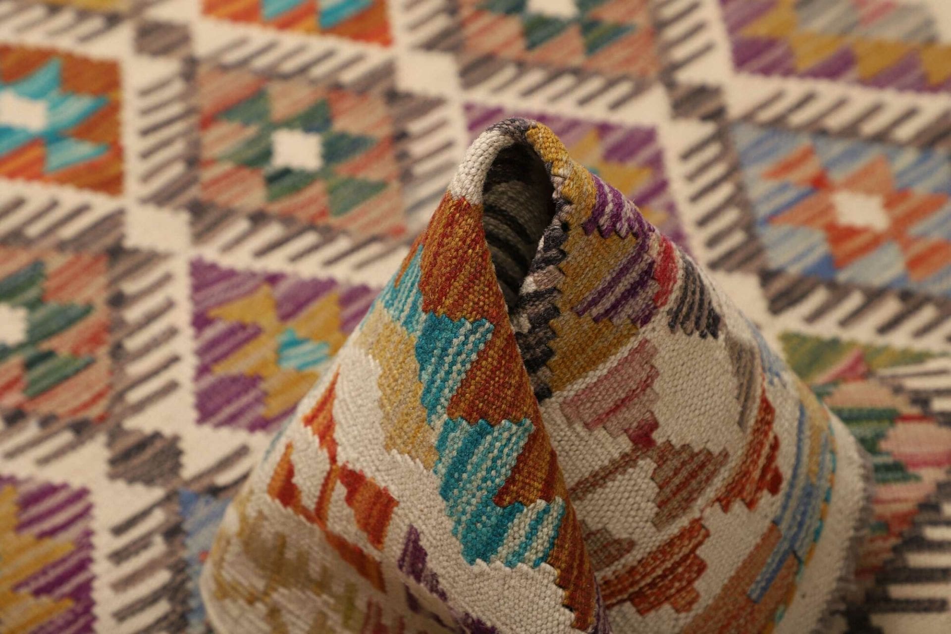 Kelim 153 × 196 cm aus Wolle, handgewebt