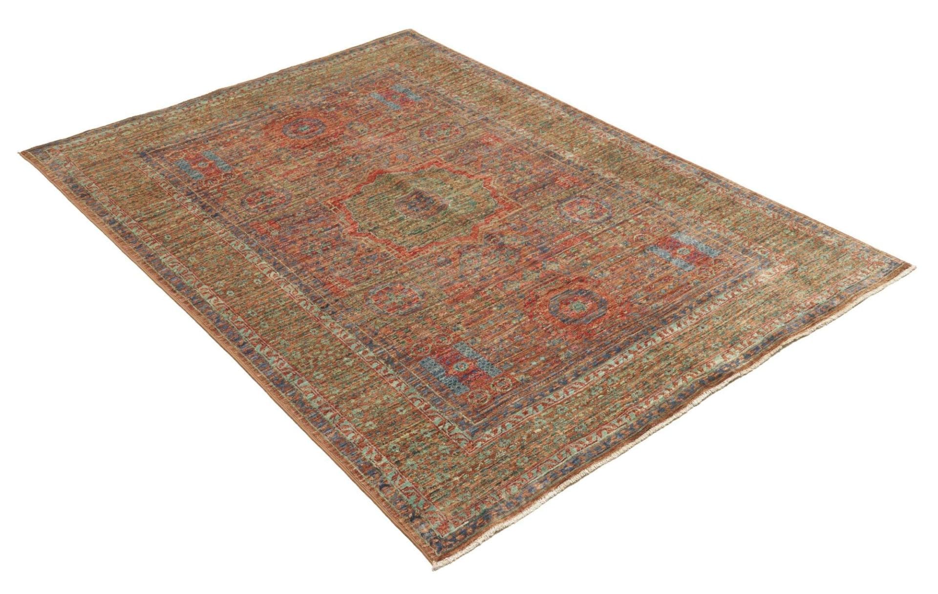 Handgeknüpfter Mamluk Orientteppich, 129 × 182 cm, Wolle