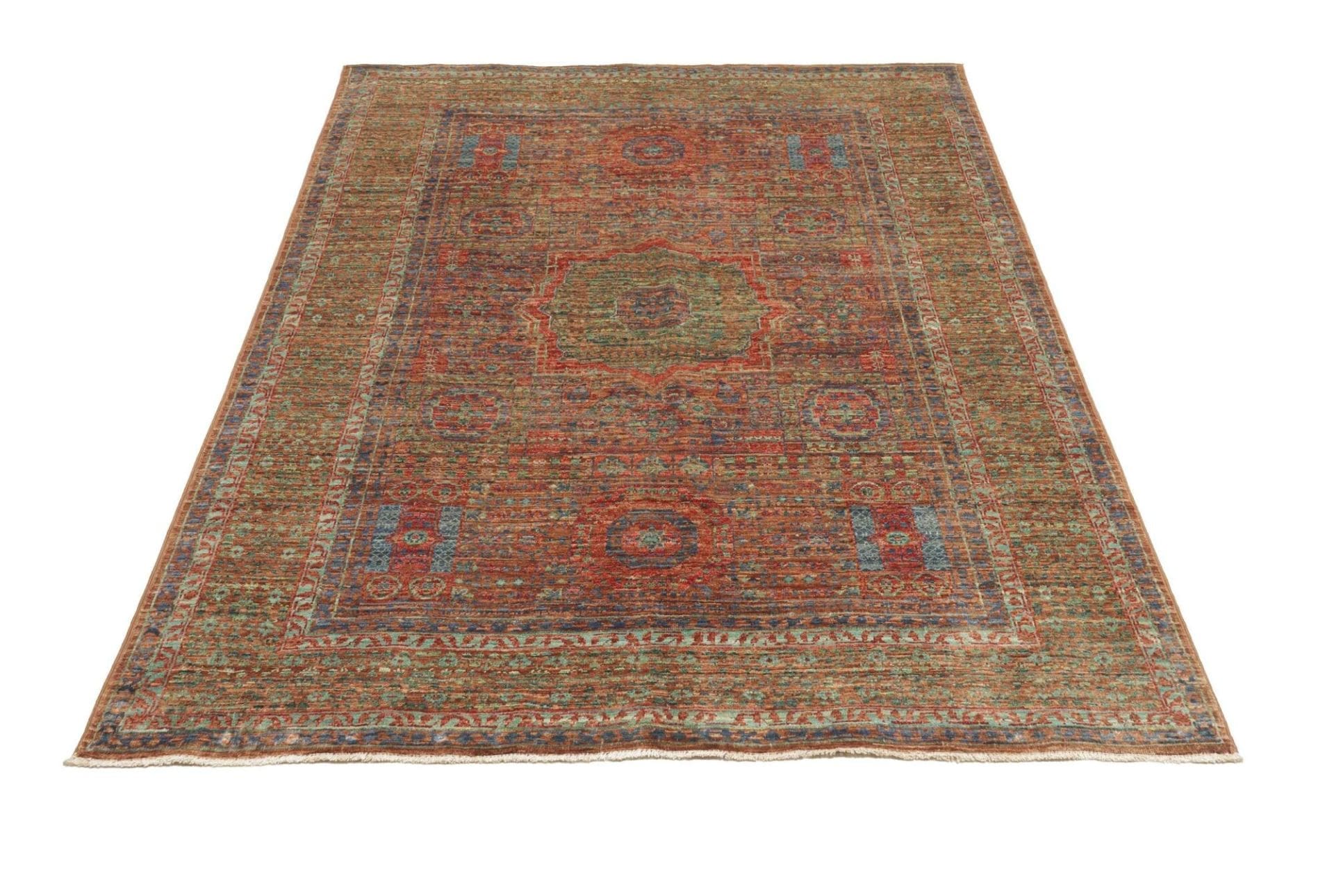 Handgeknüpfter Mamluk Orientteppich, 129 × 182 cm, Wolle
