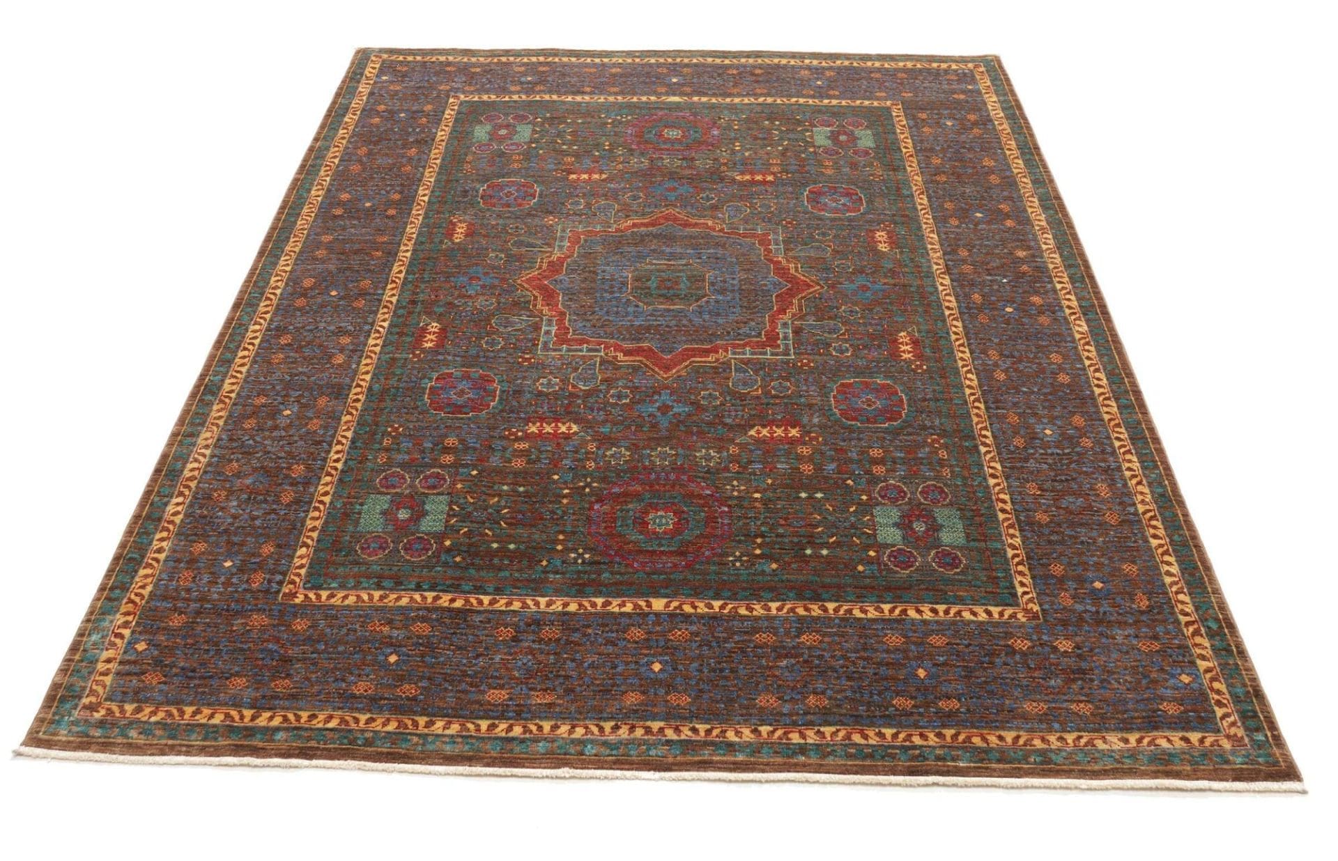 Mamluk Orientteppich 159 × 205 cm aus Wolle, handgeknüpft