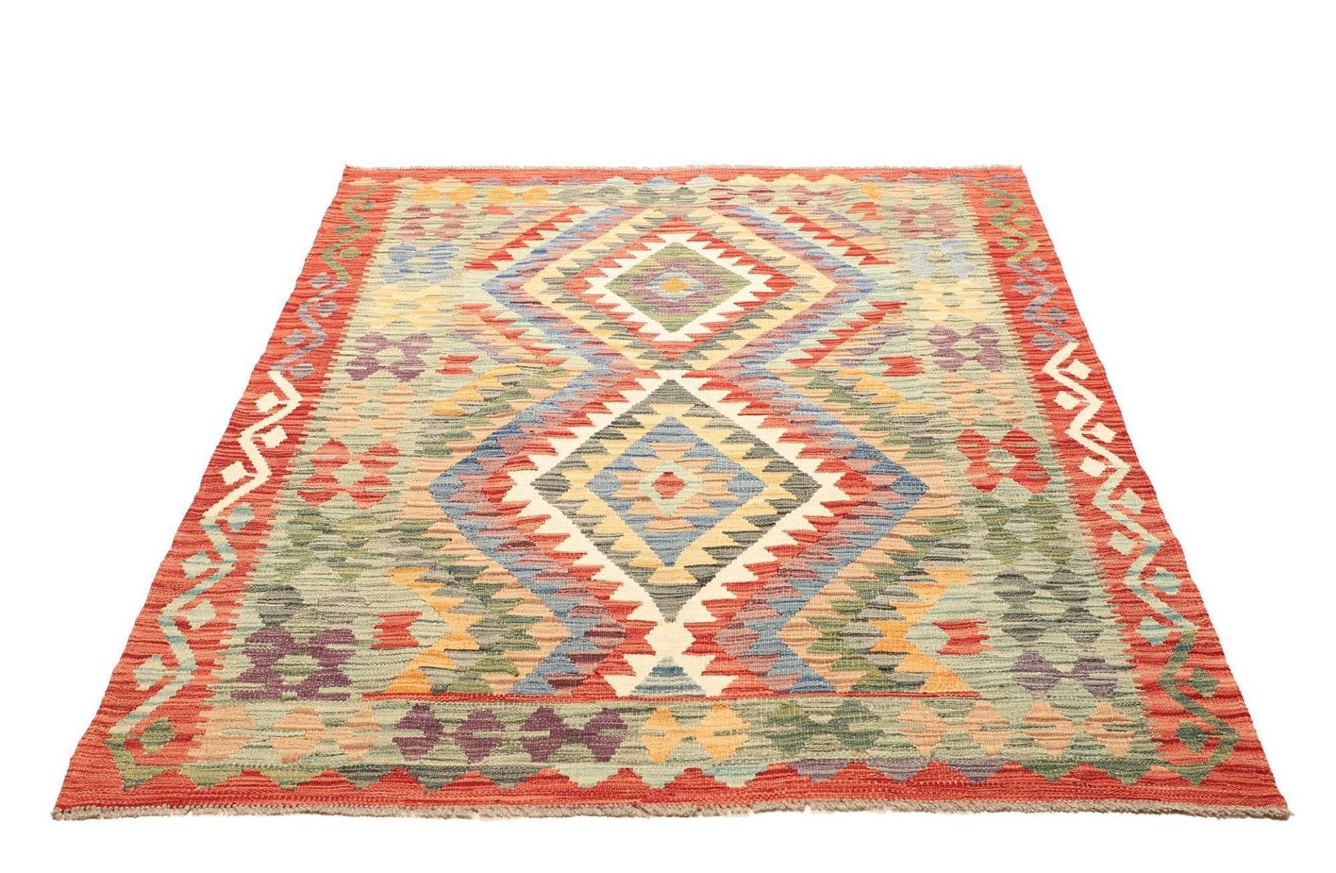 kelim-teppich-136-x-171cm-aus-schurwolle-handgewebt-rustikales-flair-1 Handgewebter Kelim, 136 × 171 cm, Wolle