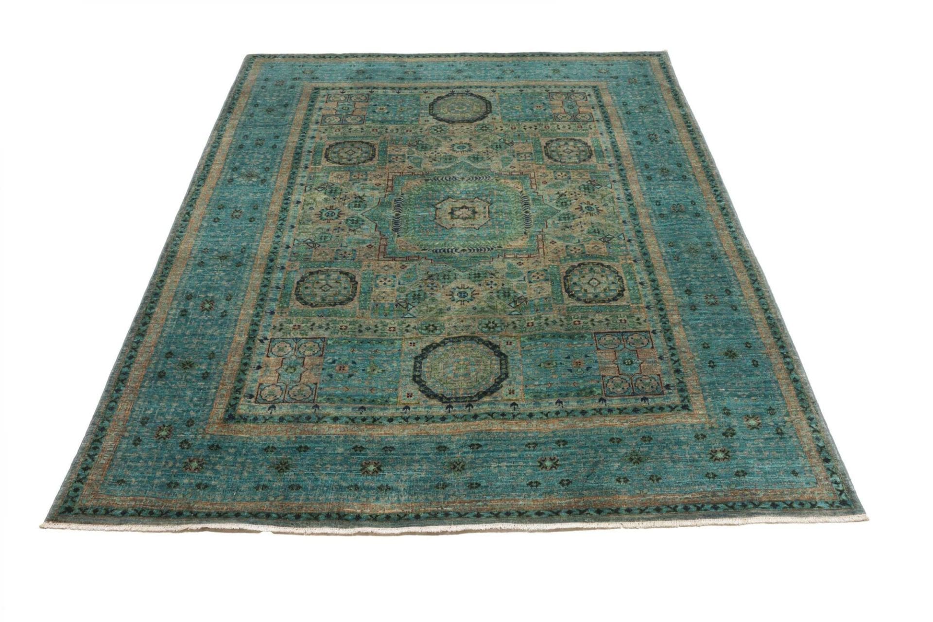 Handgeknüpfter Mamluk Orientteppich, 149 × 202 cm, Wolle
