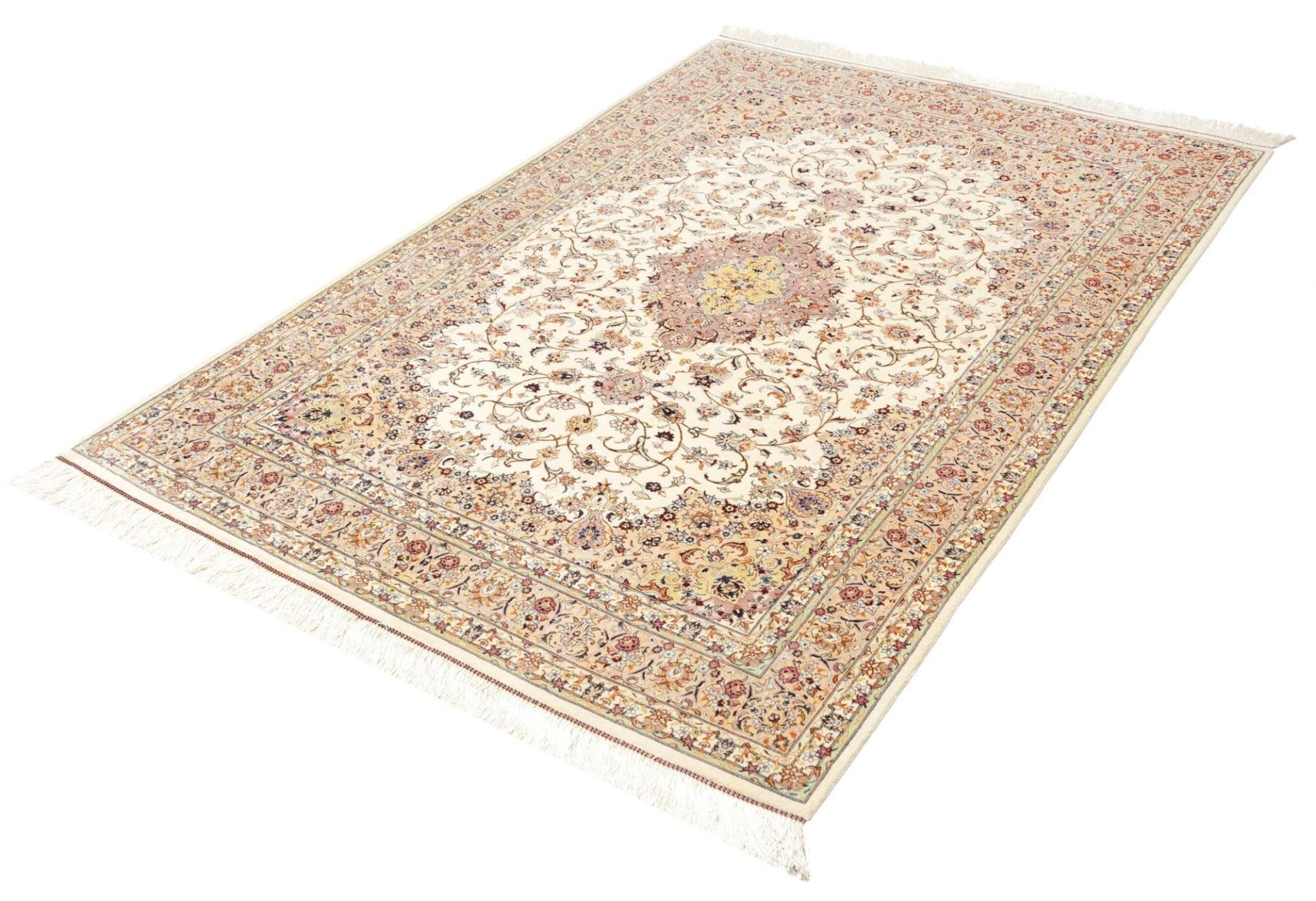 Ghom Perserteppich aus Iran, 141 × 200 cm