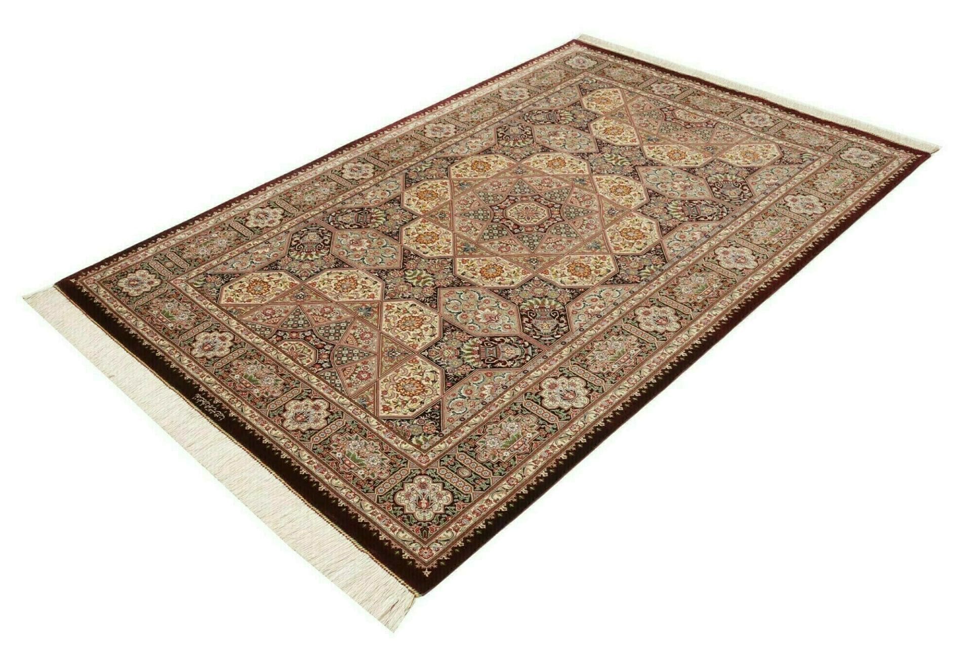 Ghom Perserteppich aus Iran, 136 × 200 cm