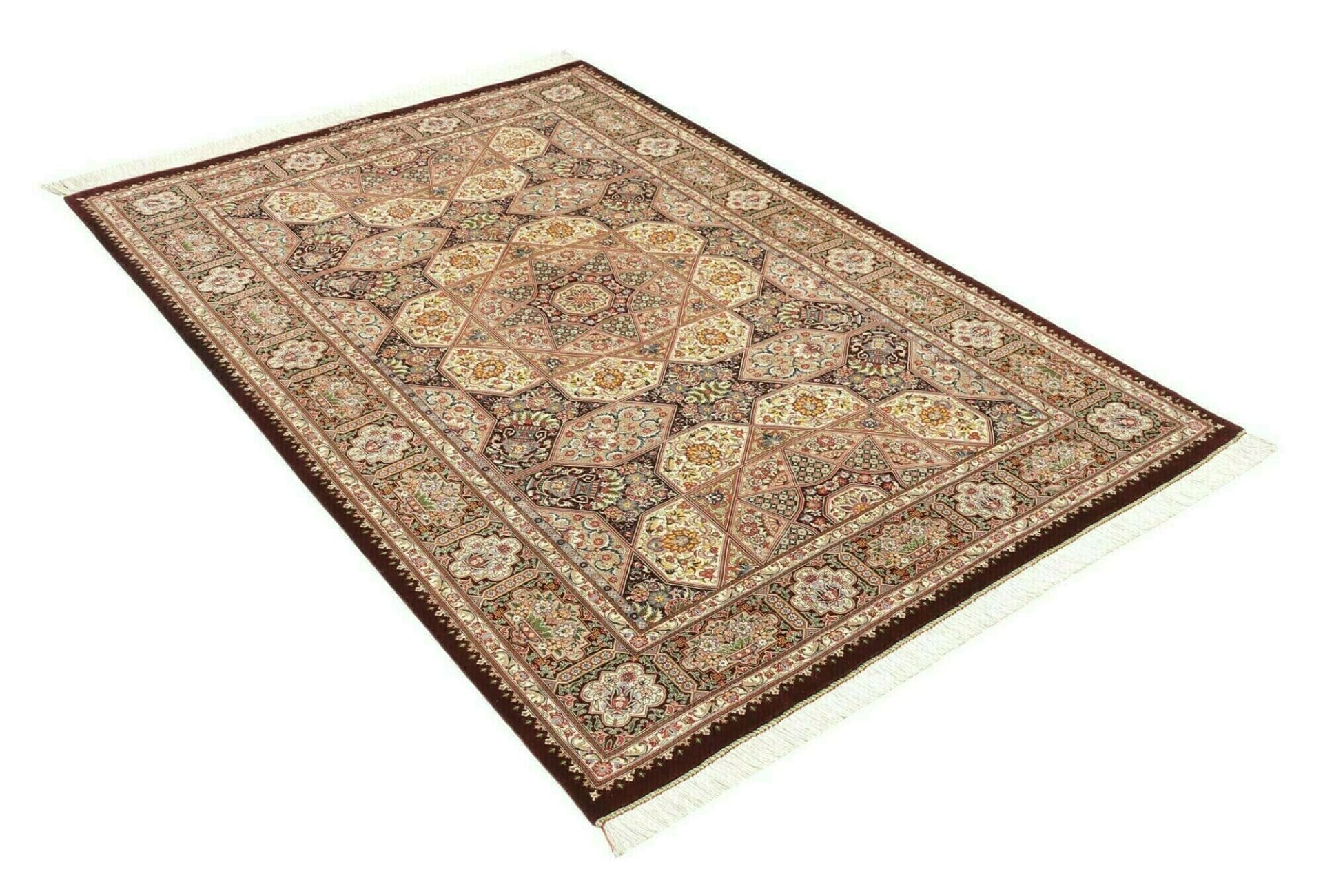 Ghom Perserteppich aus Iran, 136 × 200 cm