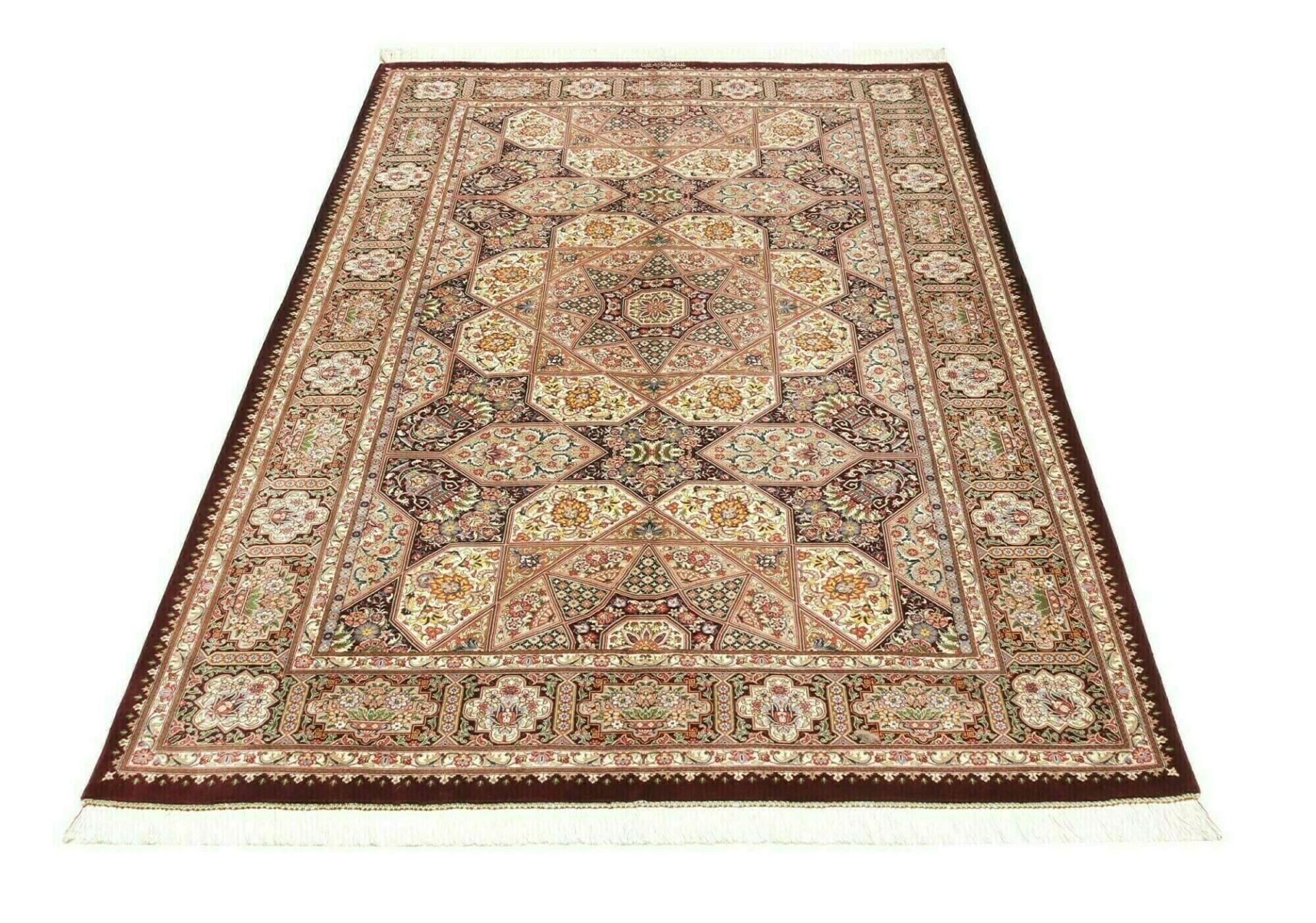 Ghom Perserteppich aus Iran, 136 × 200 cm