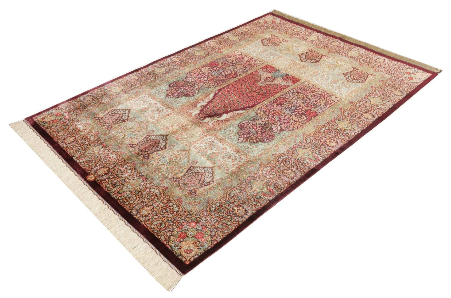 Ghom Perserteppich aus Iran, 142 × 200 cm