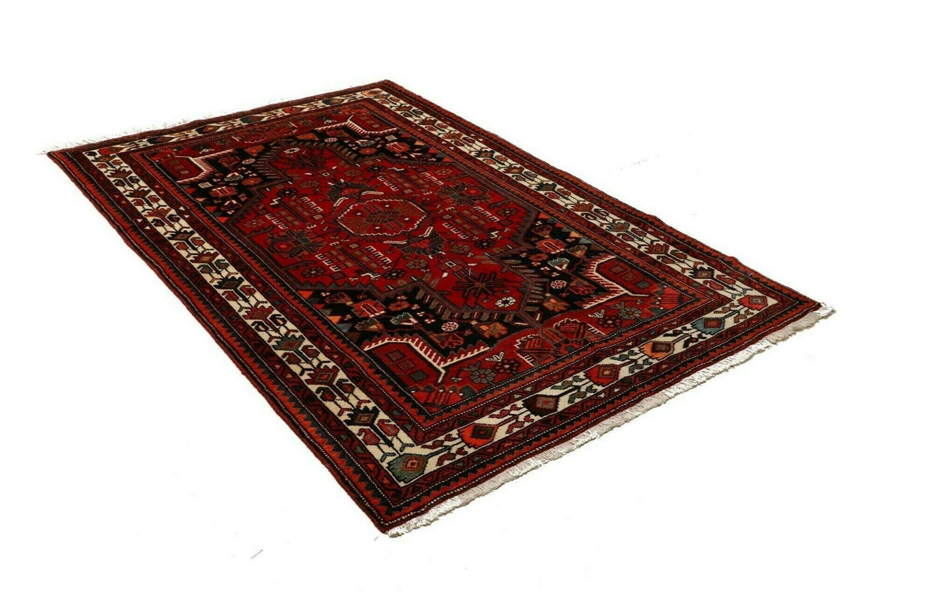 Handgeknüpfter Hamadan Herati Perserteppich 137 × 212 cm
