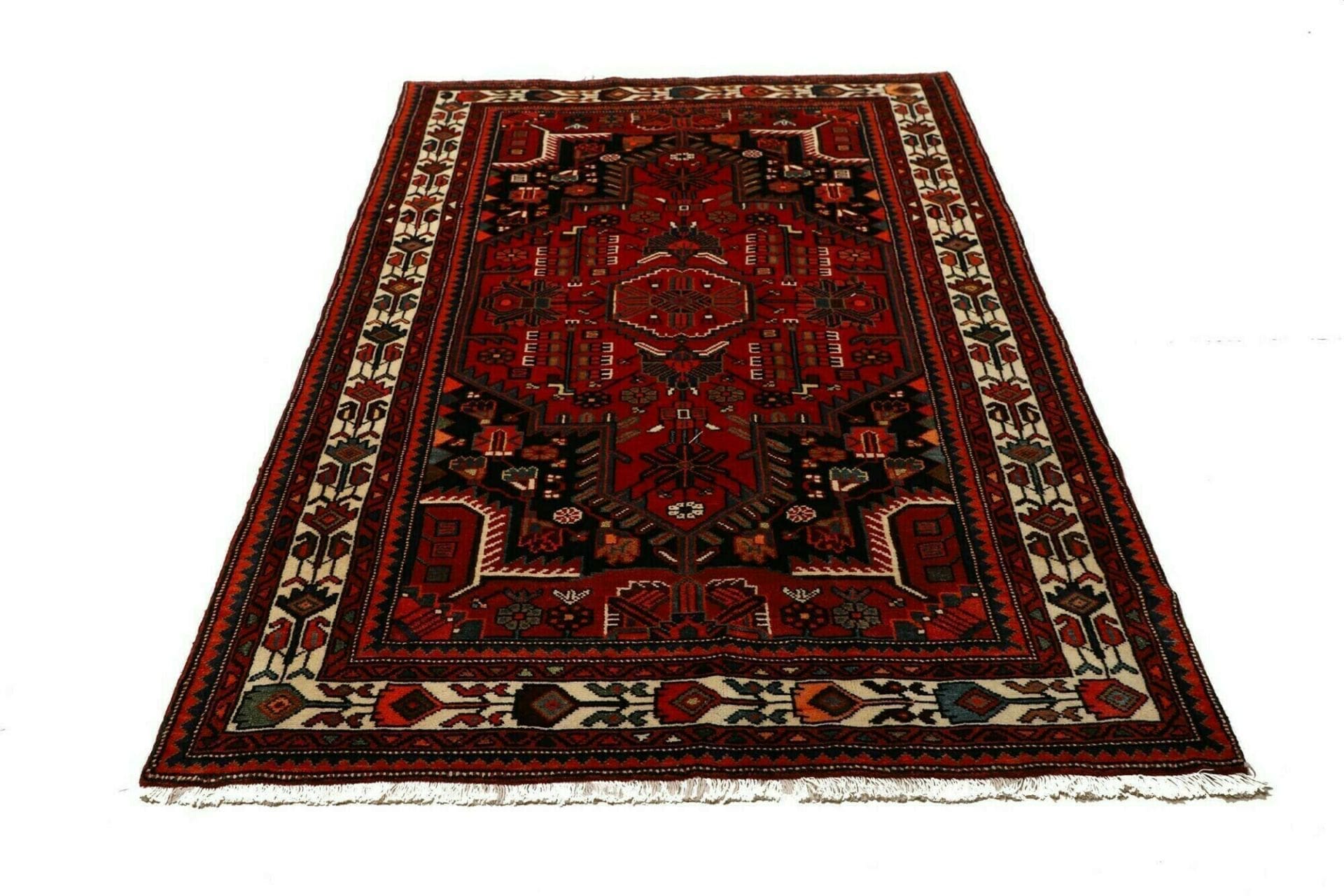 Handgeknüpfter Hamadan Herati Perserteppich 137 × 212 cm
