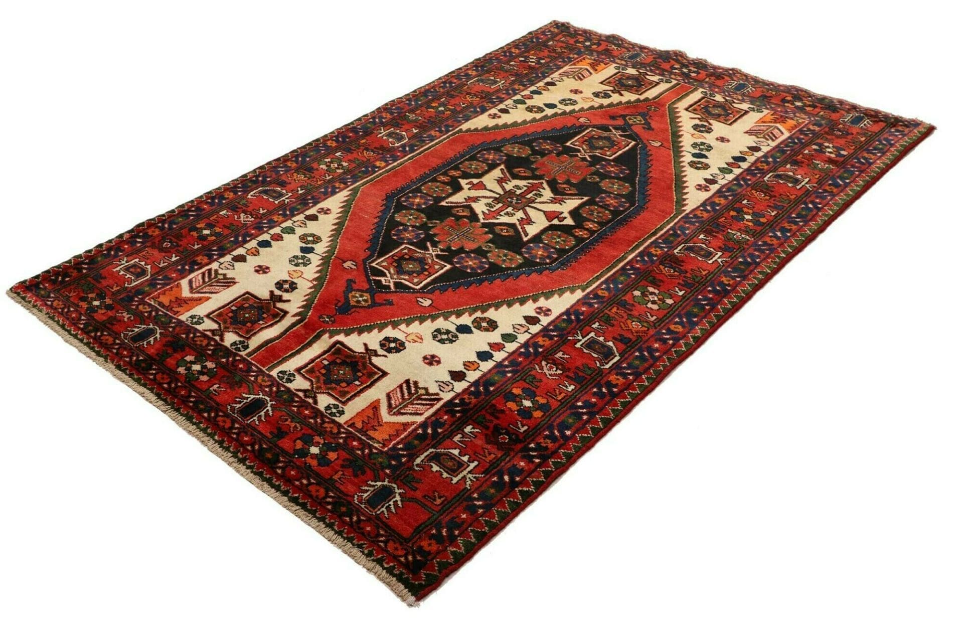 Handgeknüpfter Hamadan Perserteppich 139 × 203 cm