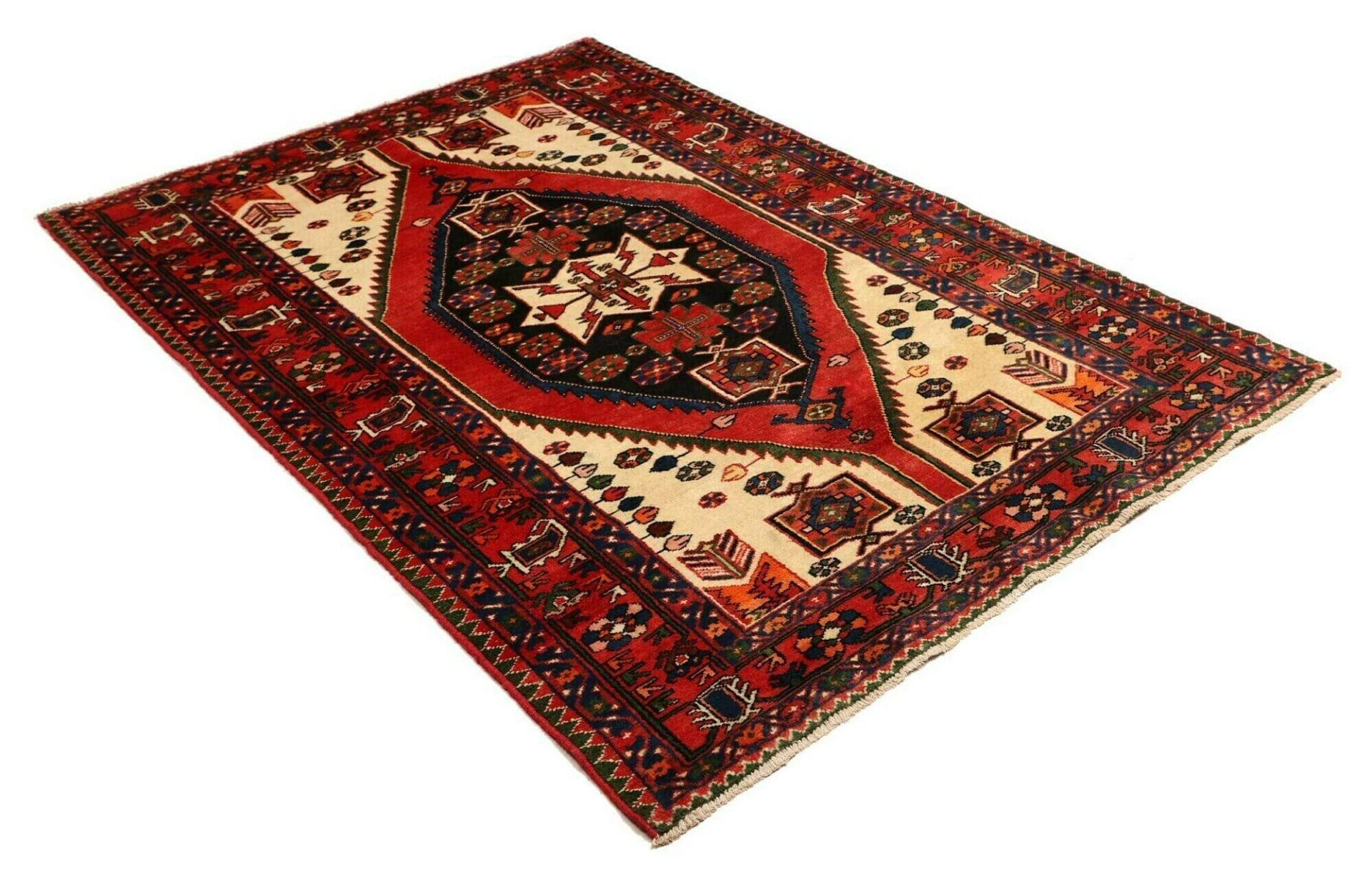 Handgeknüpfter Hamadan Perserteppich 139 × 203 cm