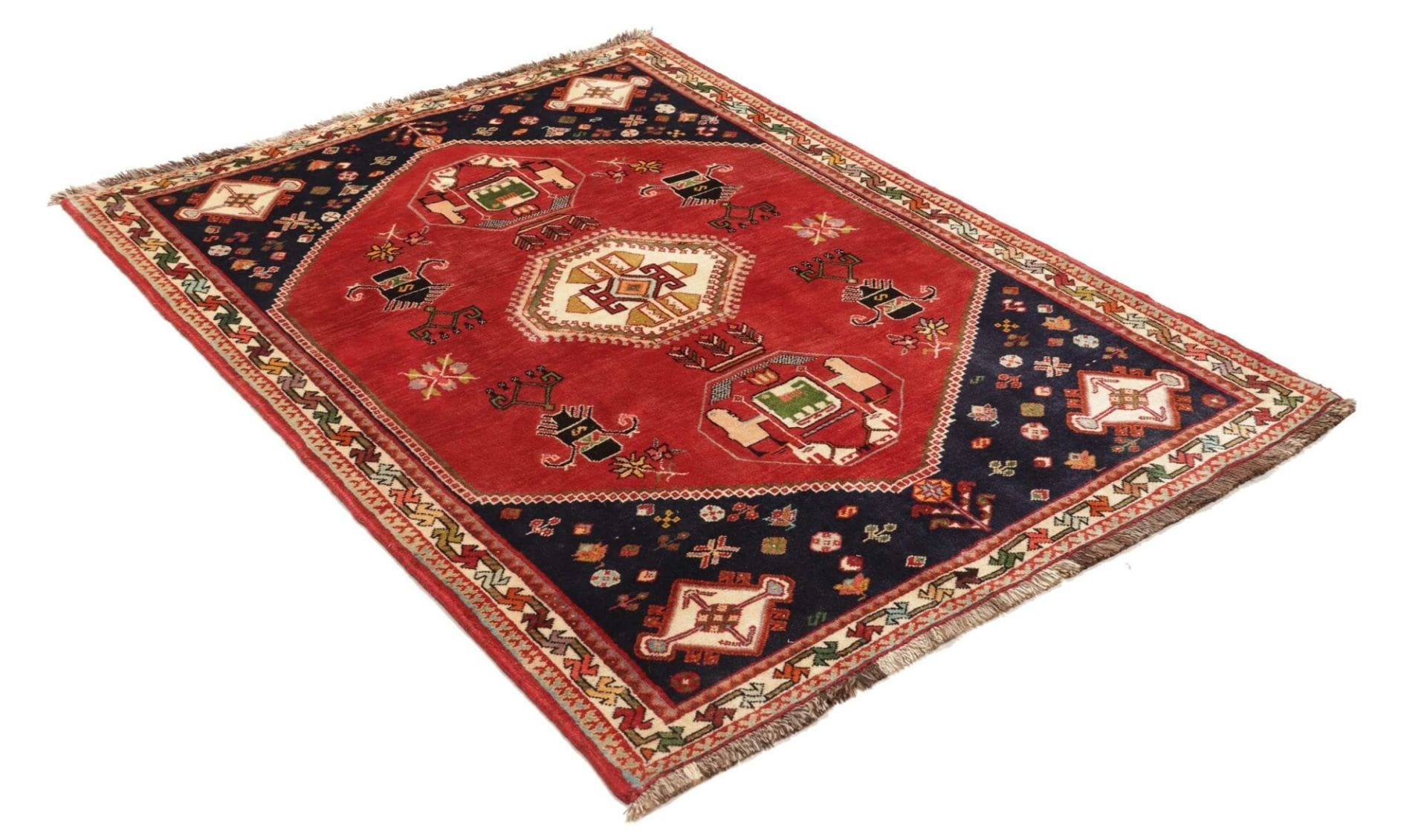 Qashqai Perserteppich aus Iran, 125 × 174 cm