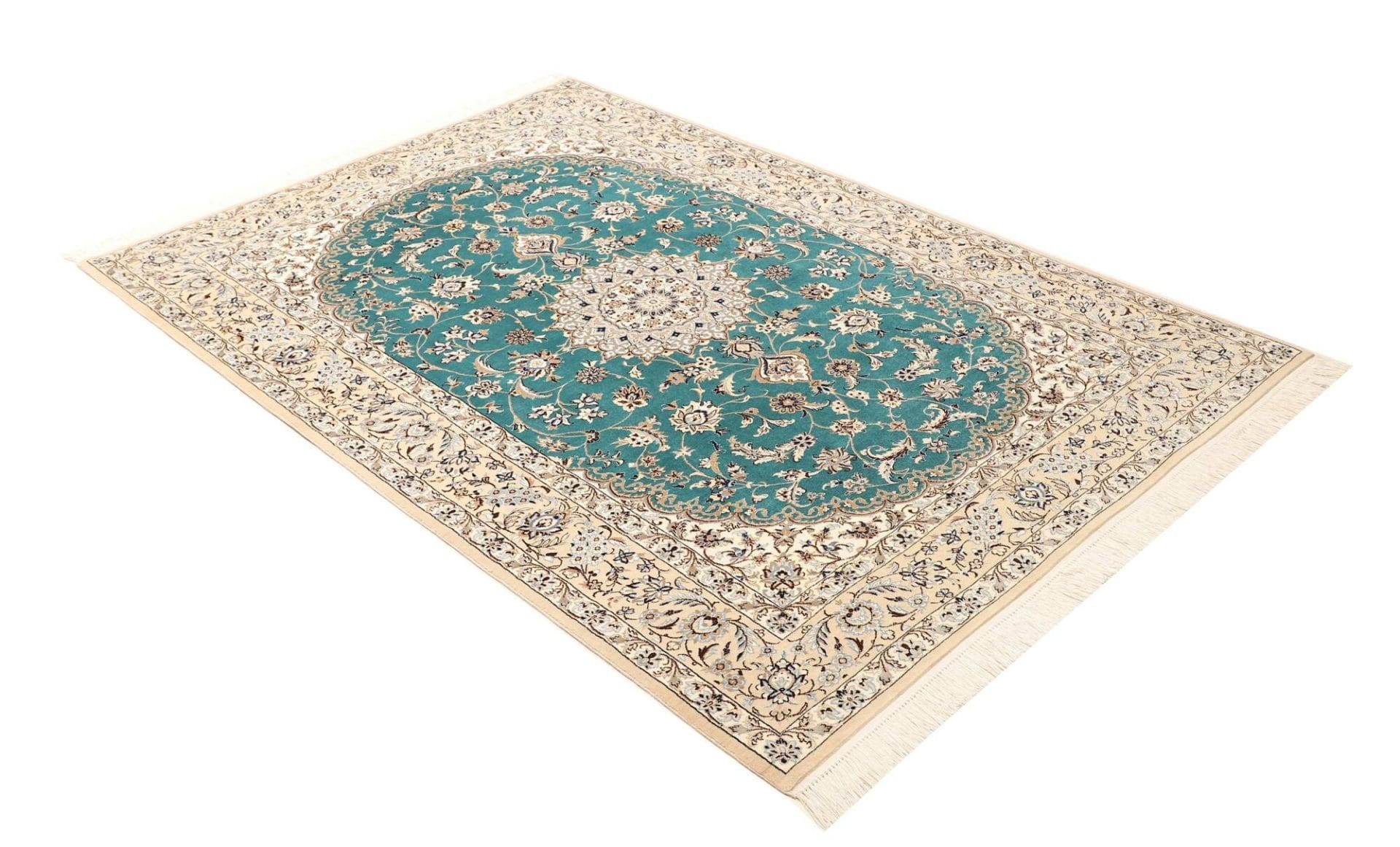 Handgeknüpfter Nain Perserteppich, 132 × 195 cm, Wolle
