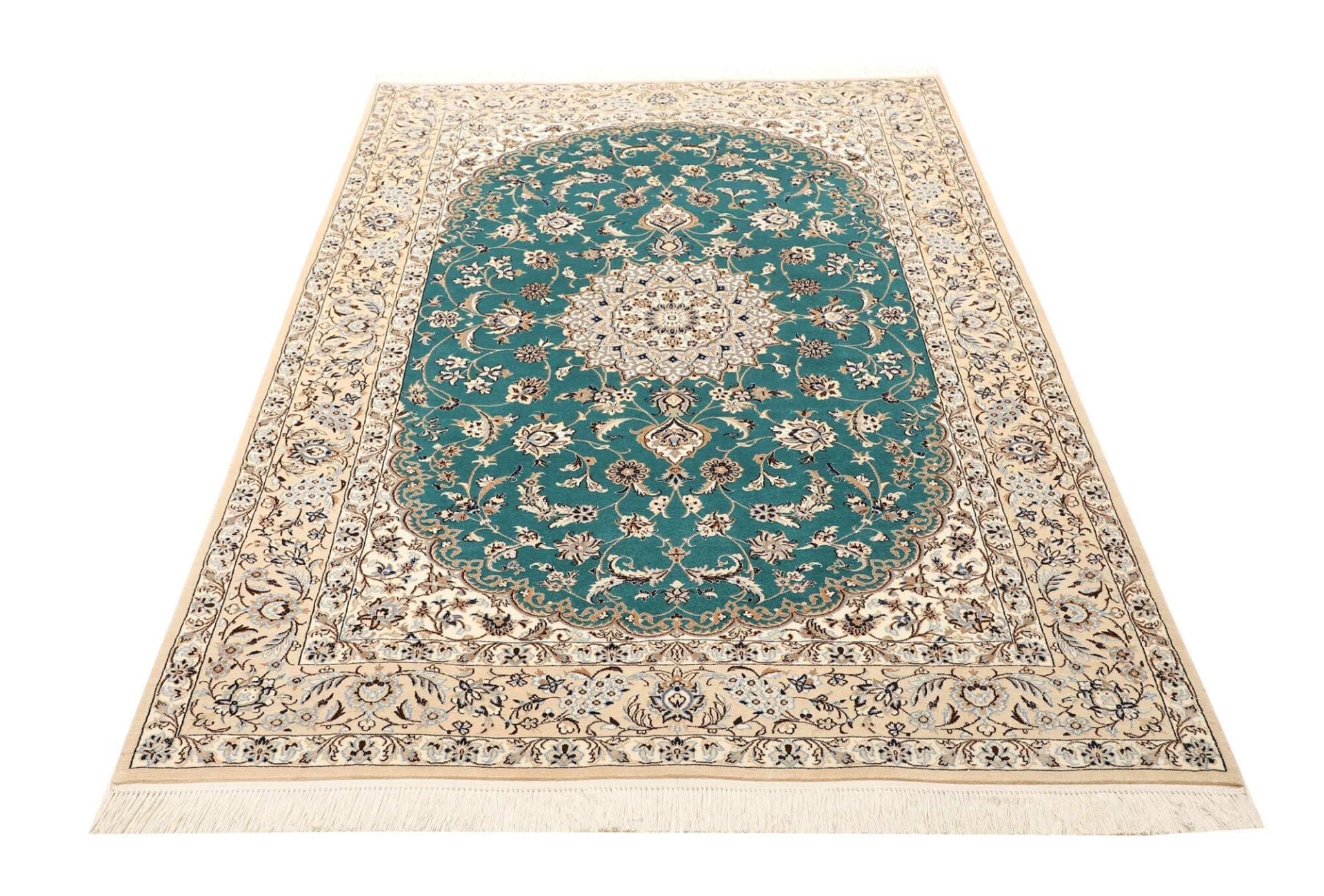 Handgeknüpfter Nain Perserteppich, 132 × 195 cm, Wolle