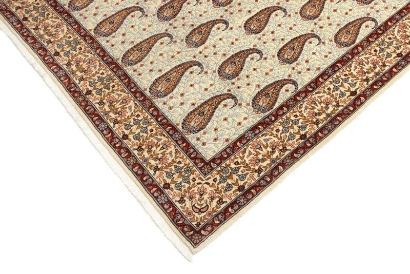 Handgeknüpfter Isfahan Perserteppich, 144 × 203 cm, Wolle & Seide