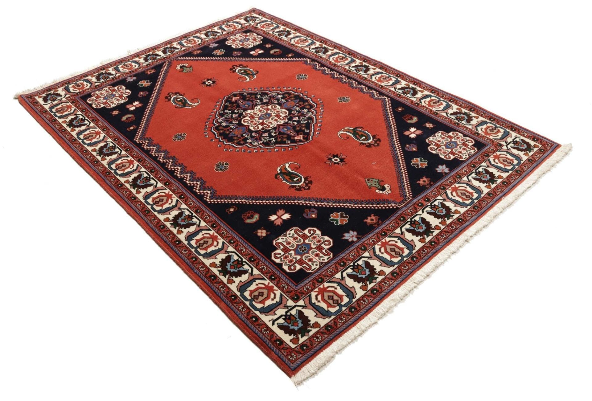 Perserteppich 152 × 201 cm aus Wolle, handgeknüpft