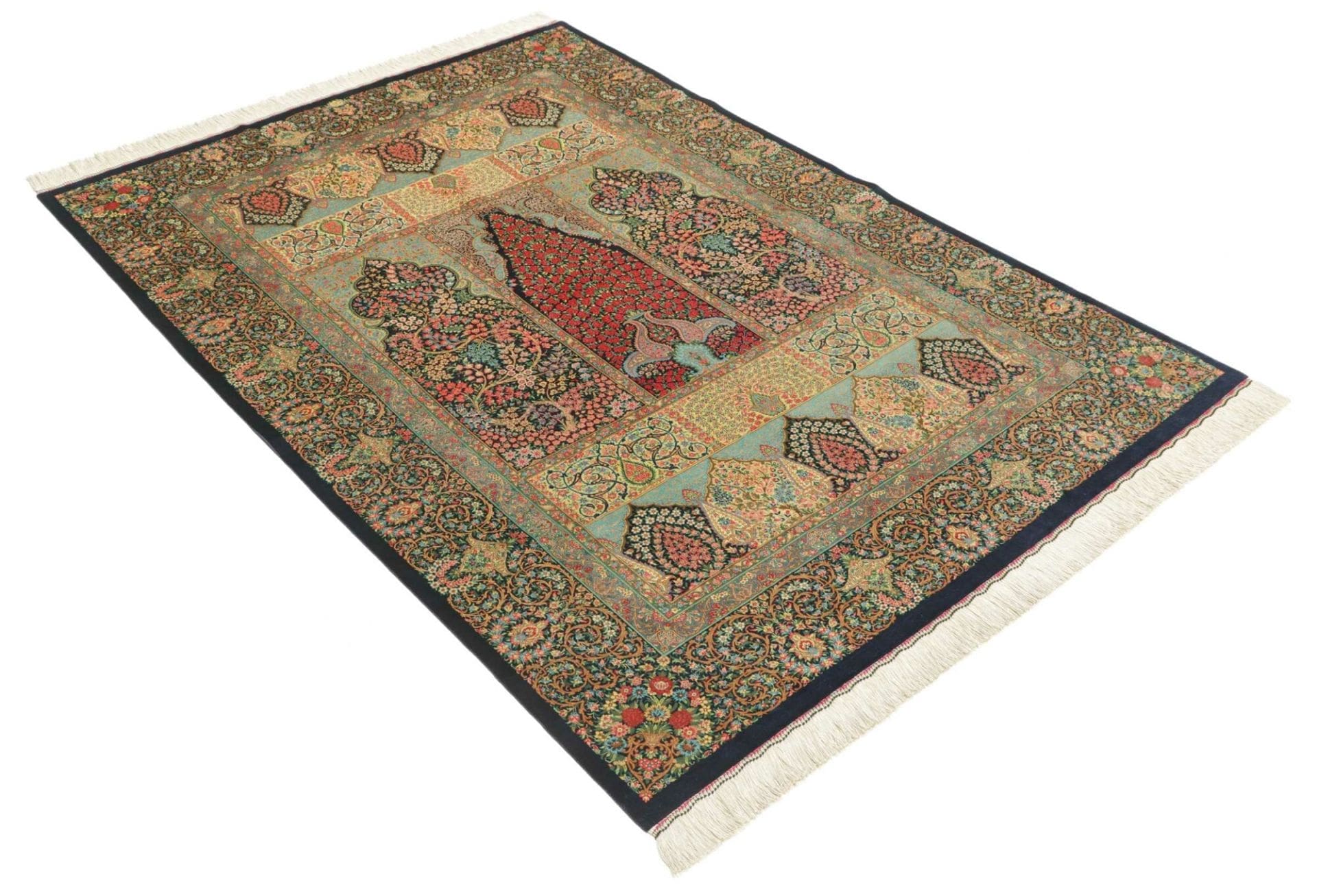 Handgeknüpfter Ghom Perserteppich 142 × 200 cm