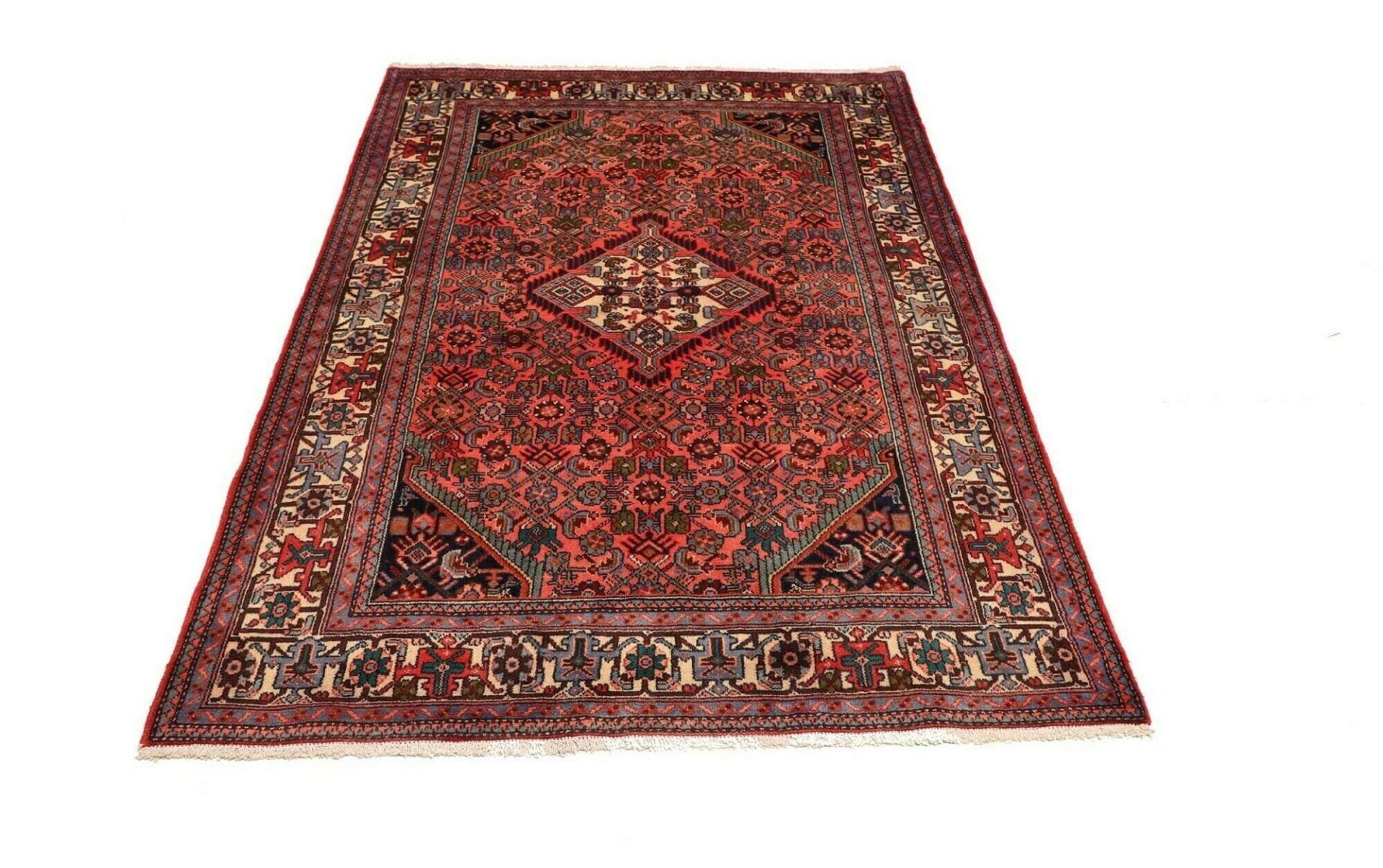 Handgeknüpfter Hamadan Herati Perserteppich 133 × 190 cm