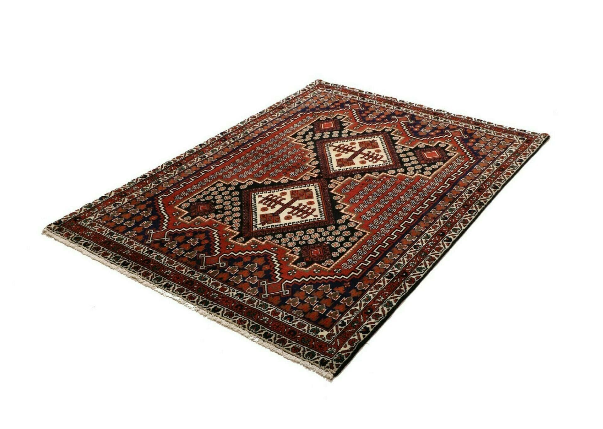 Handgeknüpfter Hamadan Herati Perserteppich 135 × 180 cm