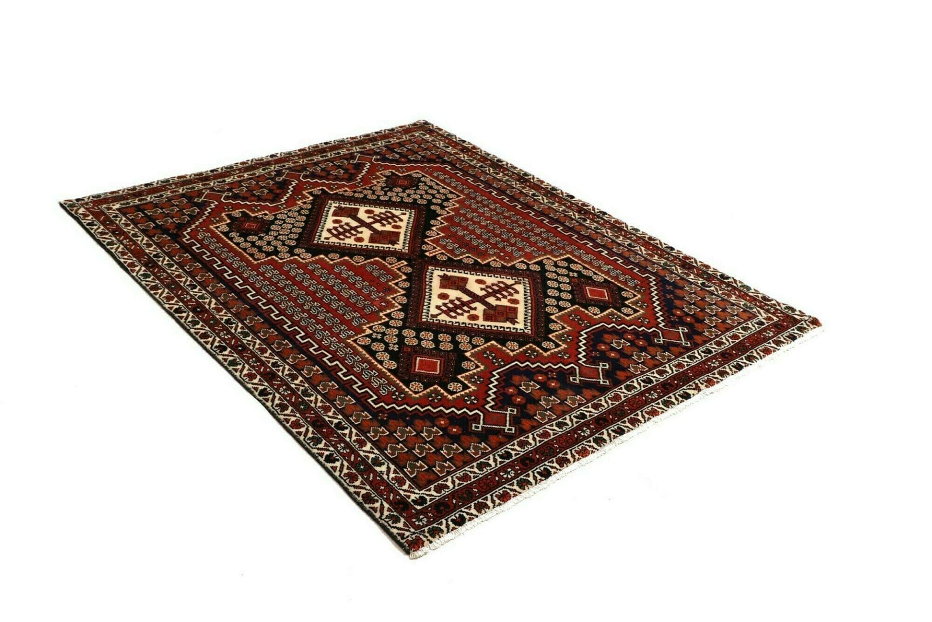 Handgeknüpfter Hamadan Herati Perserteppich 135 × 180 cm