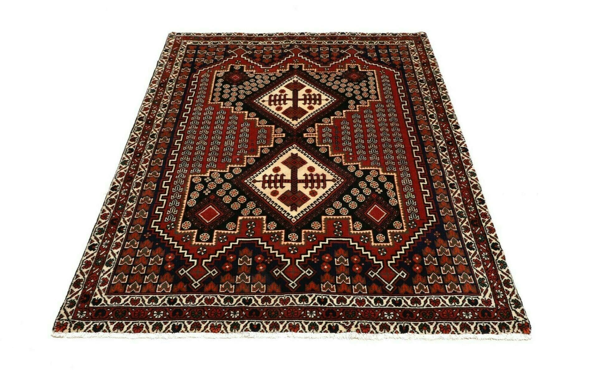Handgeknüpfter Hamadan Herati Perserteppich 135 × 180 cm