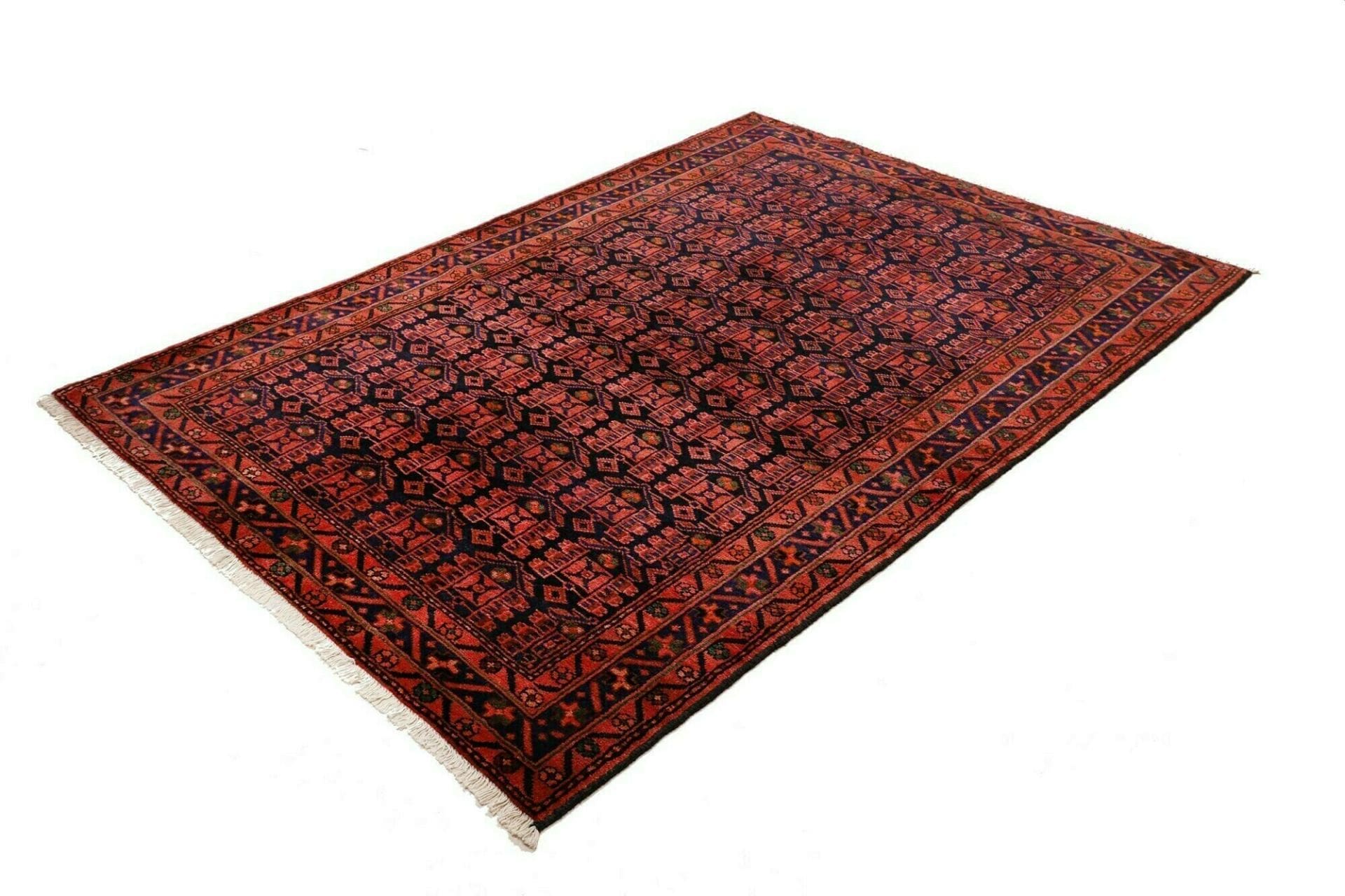 Hamadan Perserteppich 146 × 200 cm aus Wolle, handgeknüpft