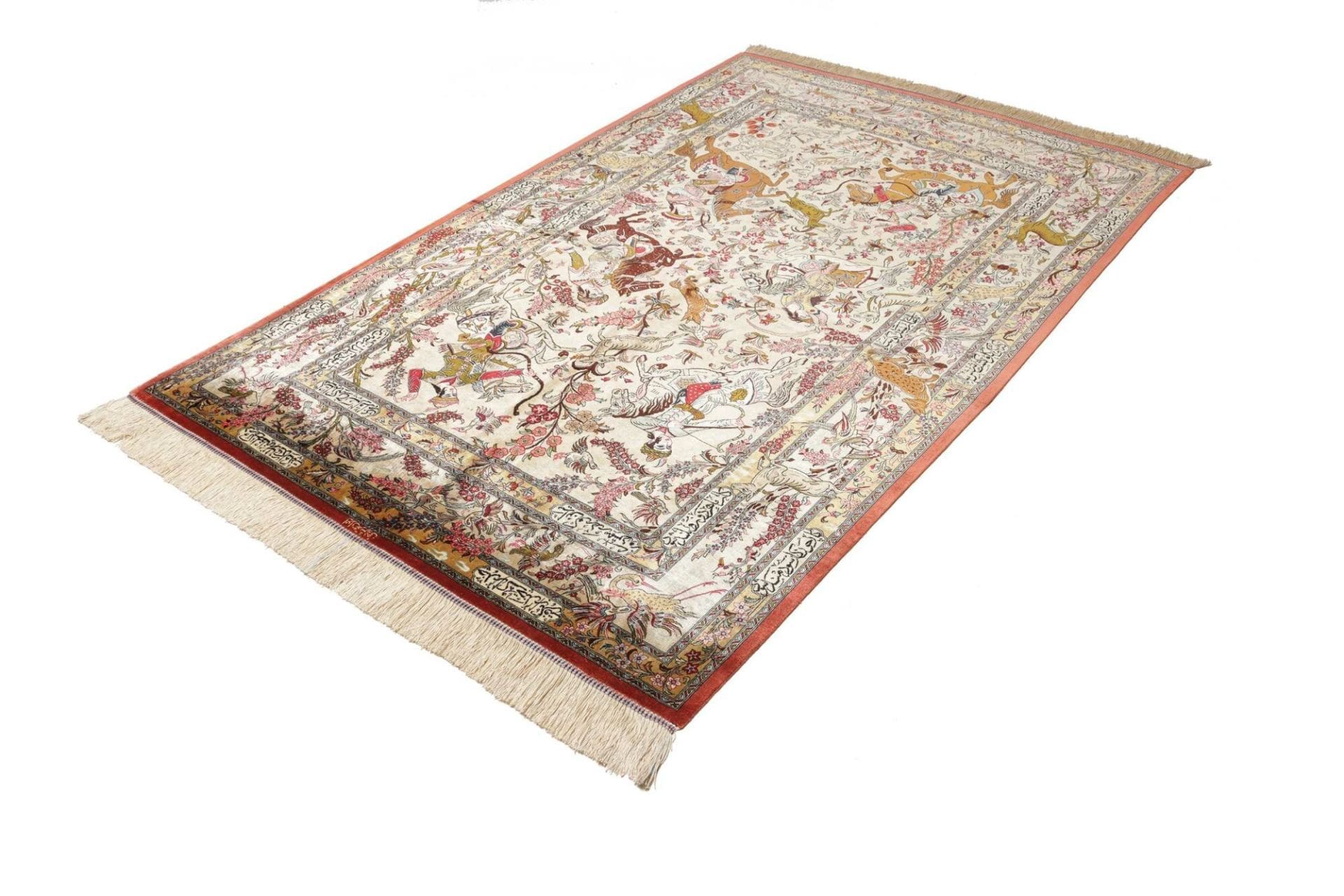 Ghom Perserteppich aus Iran, 135 × 203 cm