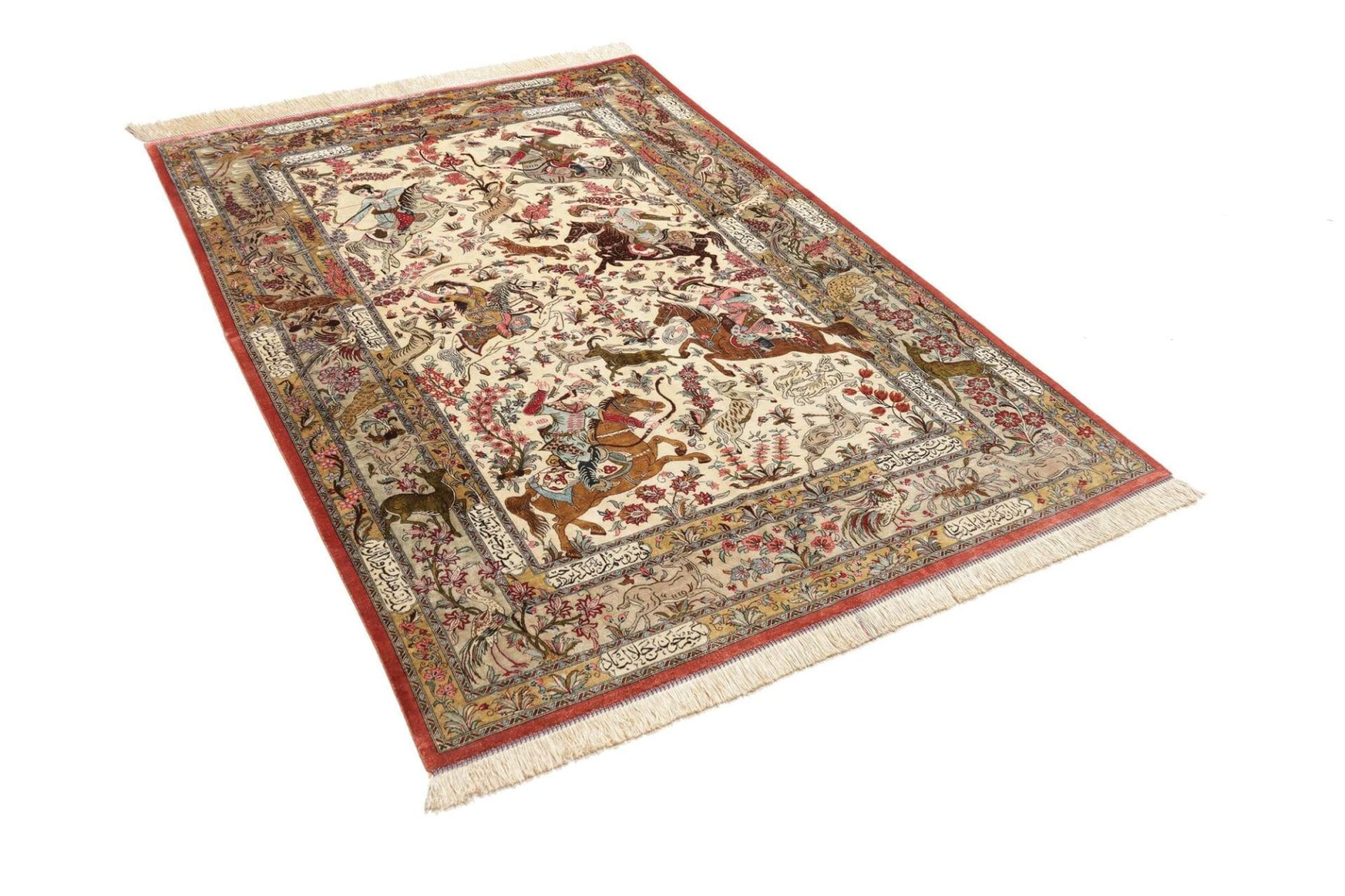 Ghom Perserteppich aus Iran, 135 × 203 cm