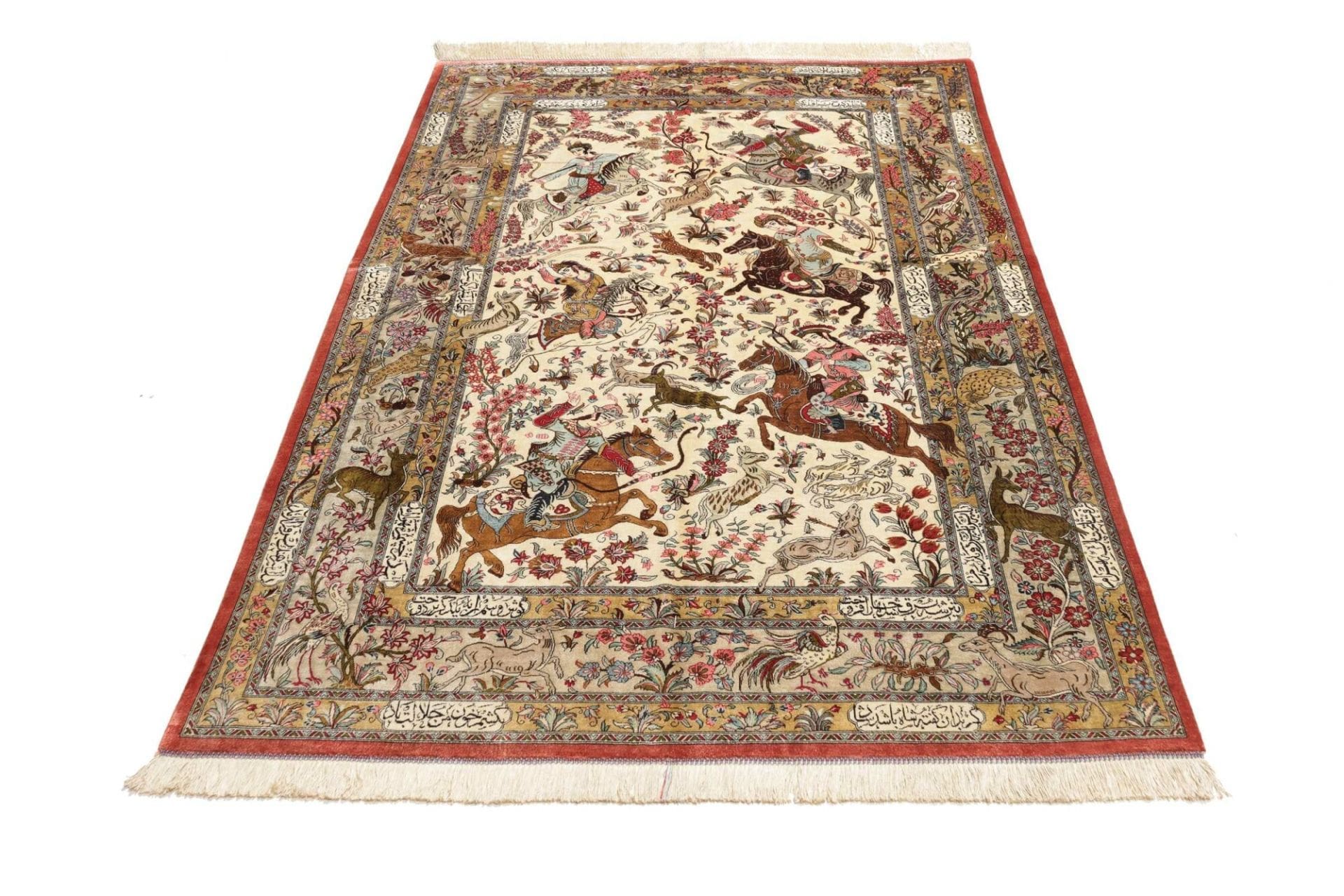 Ghom Perserteppich aus Iran, 135 × 203 cm
