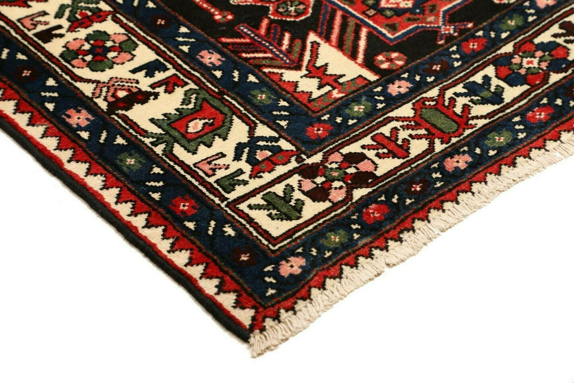 orientteppich-hamadan-141-x-203cm-schurwolle-geometrisches-muster-1-4 Hamadan Perserteppich 141 × 203 cm aus Wolle, handgeknüpft