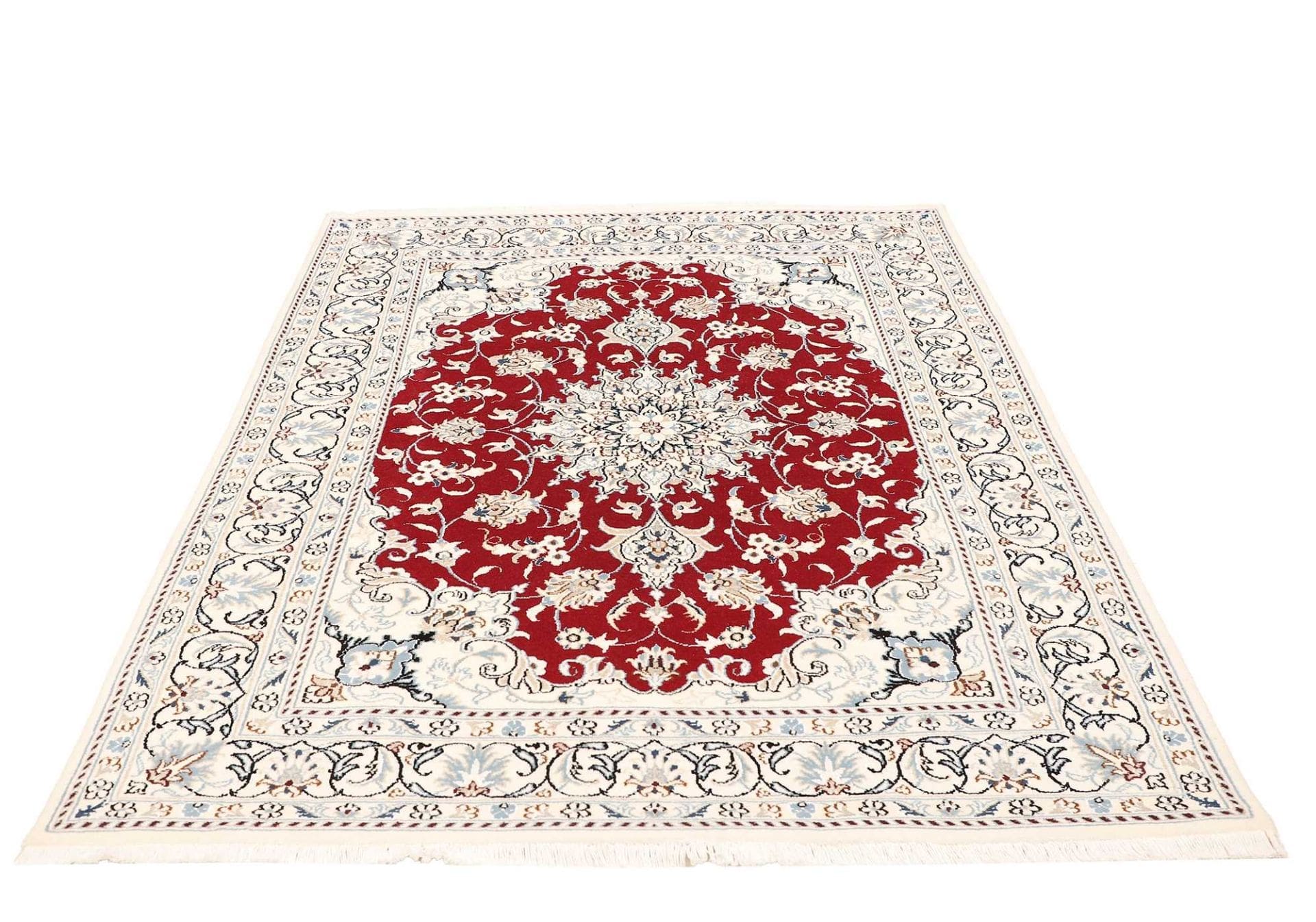 nain-teppich-147-x-198cm-florale-muster-handgeknupft-perserteppich-3 Handgeknüpfter Nain Perserteppich, 147 × 198 cm, Wolle