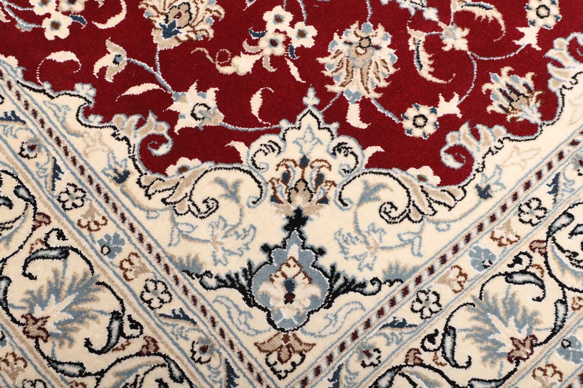 nain-teppich-147-x-198cm-florale-muster-handgeknupft-perserteppich-5 Handgeknüpfter Nain Perserteppich, 147 × 198 cm, Wolle