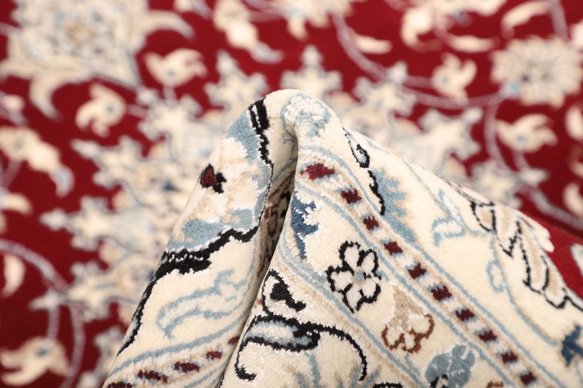 nain-teppich-147-x-198cm-florale-muster-handgeknupft-perserteppich-8 Handgeknüpfter Nain Perserteppich, 147 × 198 cm, Wolle