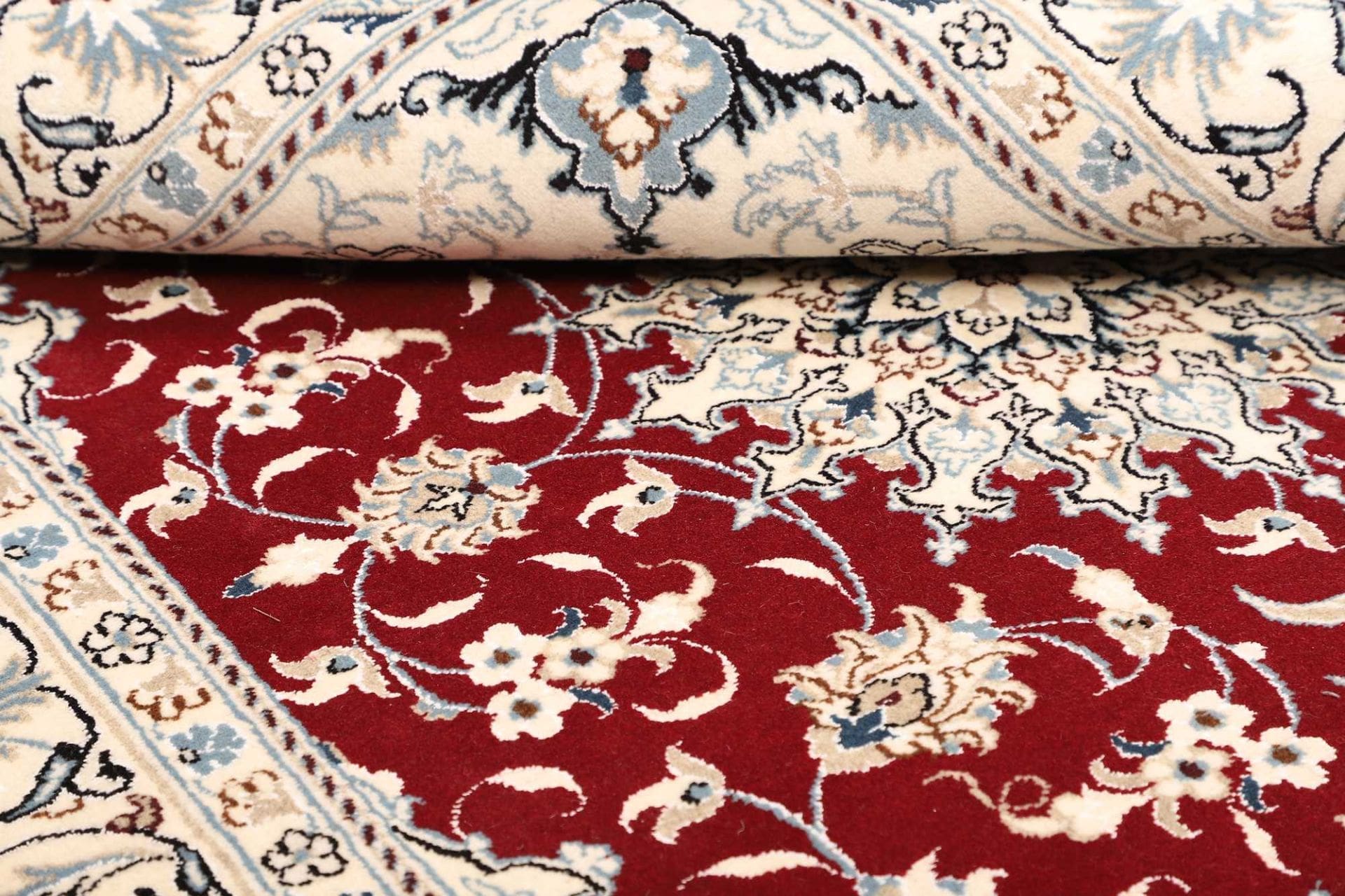 nain-teppich-147-x-198cm-florale-muster-handgeknupft-perserteppich-9 Handgeknüpfter Nain Perserteppich, 147 × 198 cm, Wolle