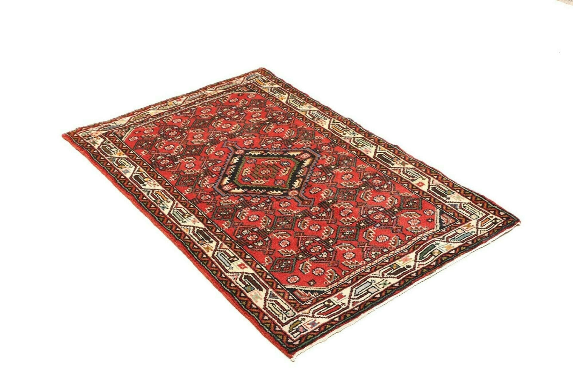 Handgeknüpfter Hamadan Herati Perserteppich, 89 × 135 cm, Wolle