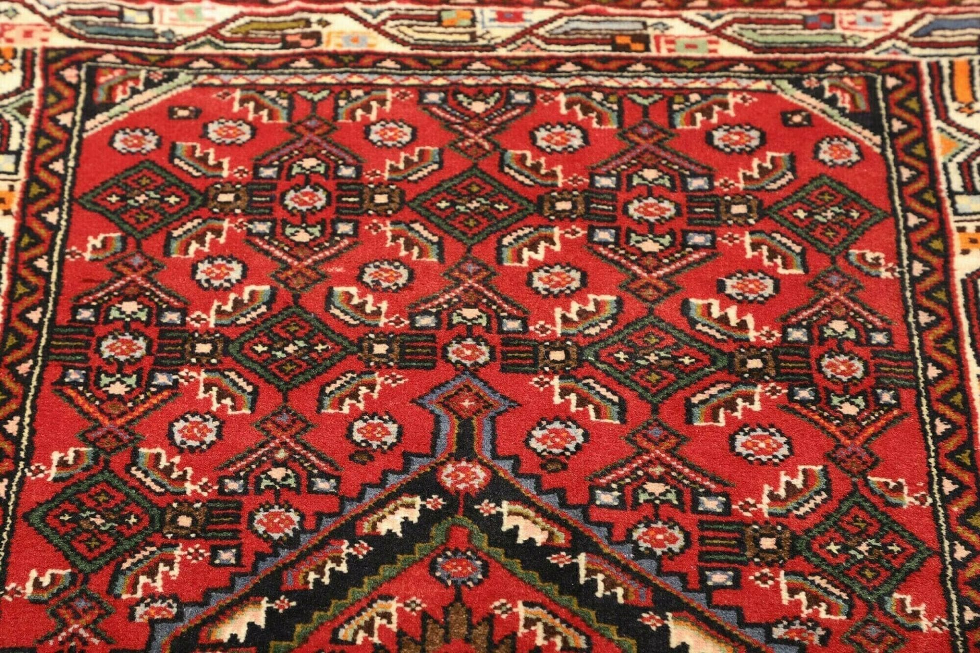 Handgeknüpfter Hamadan Herati Perserteppich, 89 × 135 cm, Wolle