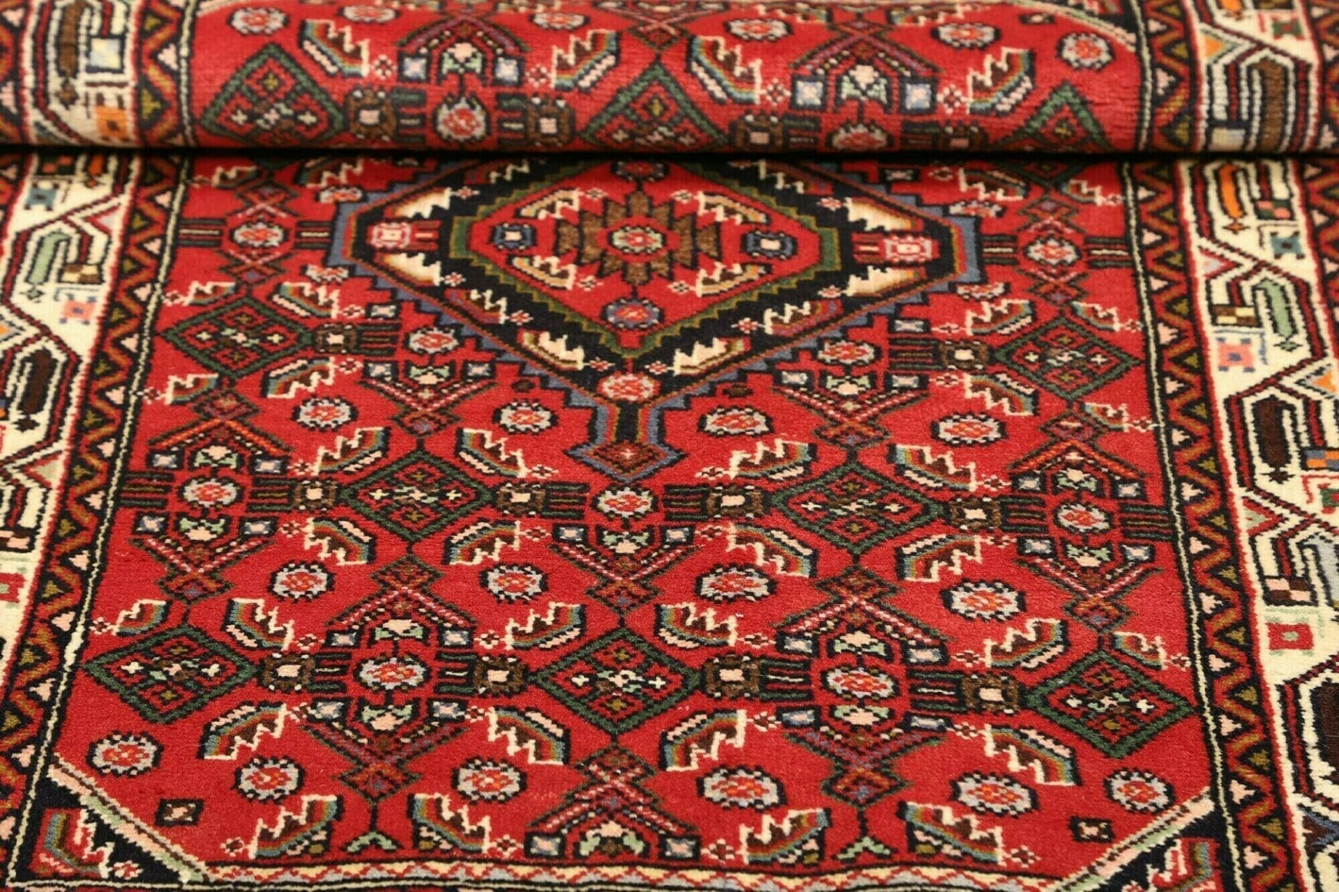 Handgeknüpfter Hamadan Herati Perserteppich, 89 × 135 cm, Wolle