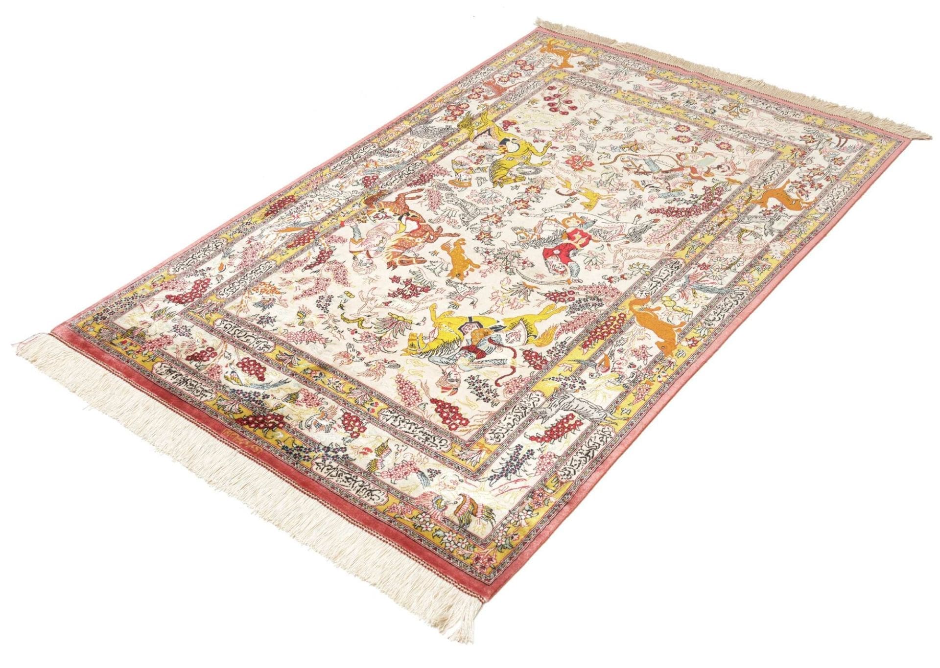 Ghom Perserteppich aus Iran, 101 × 150 cm