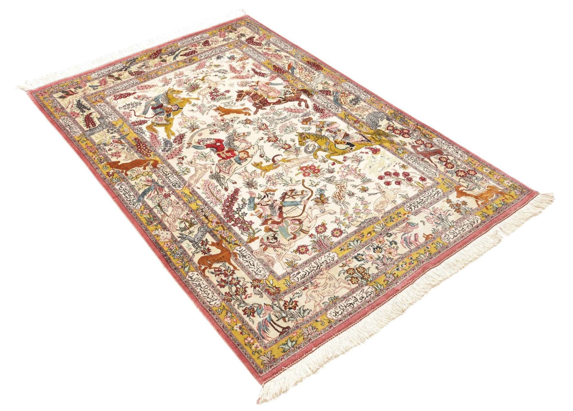 Ghom Perserteppich aus Iran, 101 × 150 cm