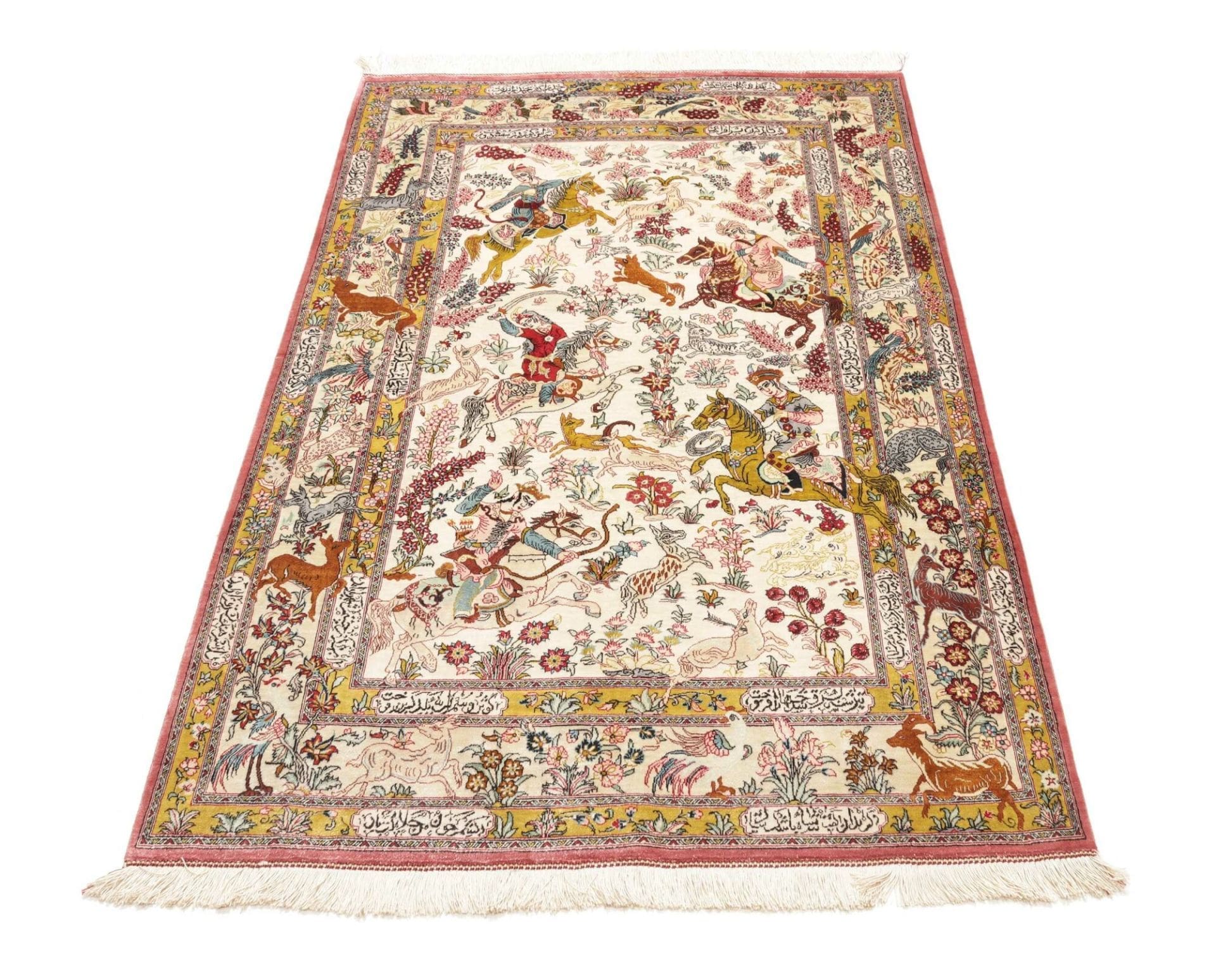 Ghom Perserteppich aus Iran, 101 × 150 cm