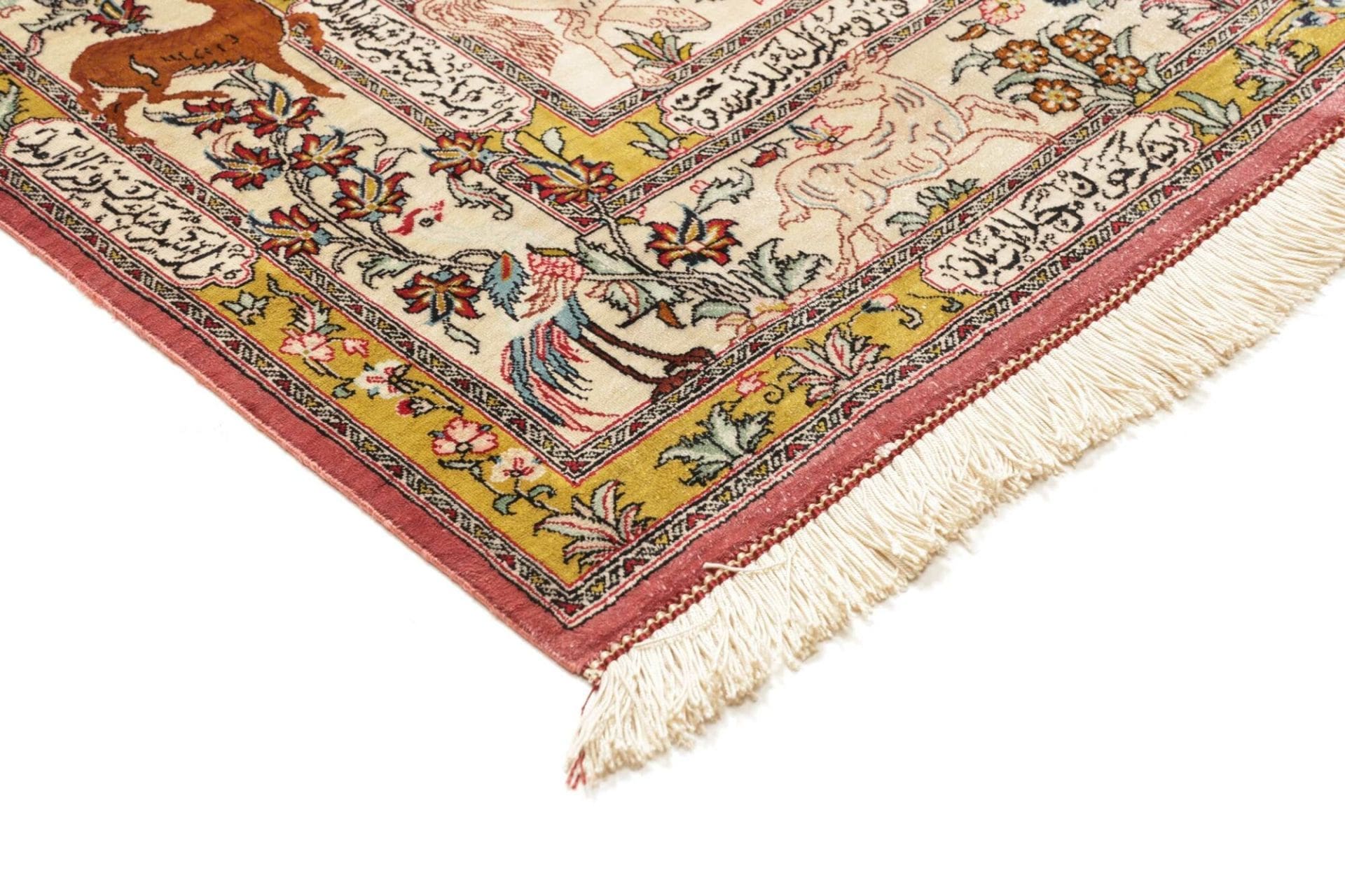 Ghom Perserteppich aus Iran, 101 × 150 cm