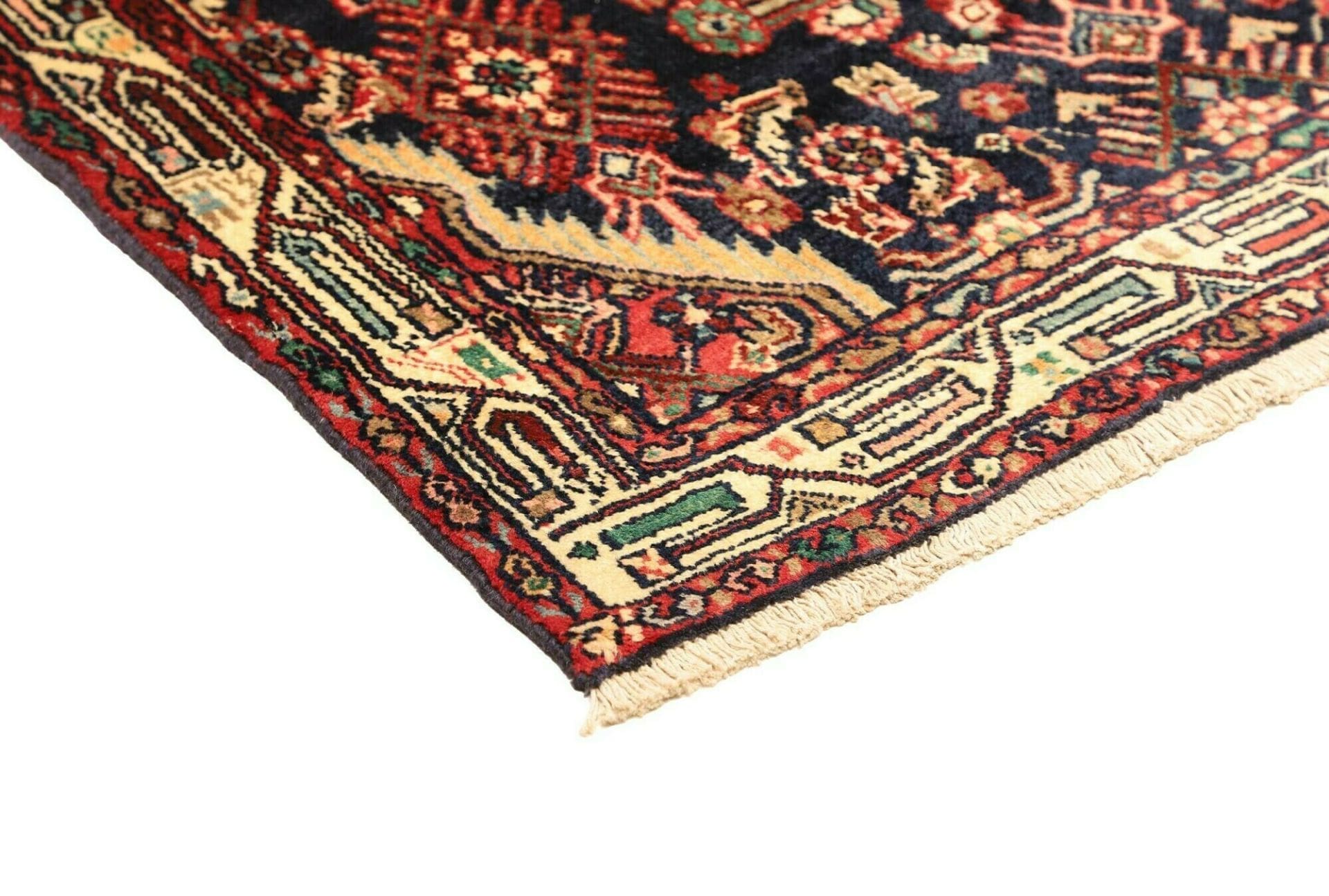 hamadan-teppich-104-x-143-cm-schurwolle-herati-muster-handgeknupft-4 Handgeknüpfter Hamadan Herati Perserteppich, 104 × 143 cm, Wolle