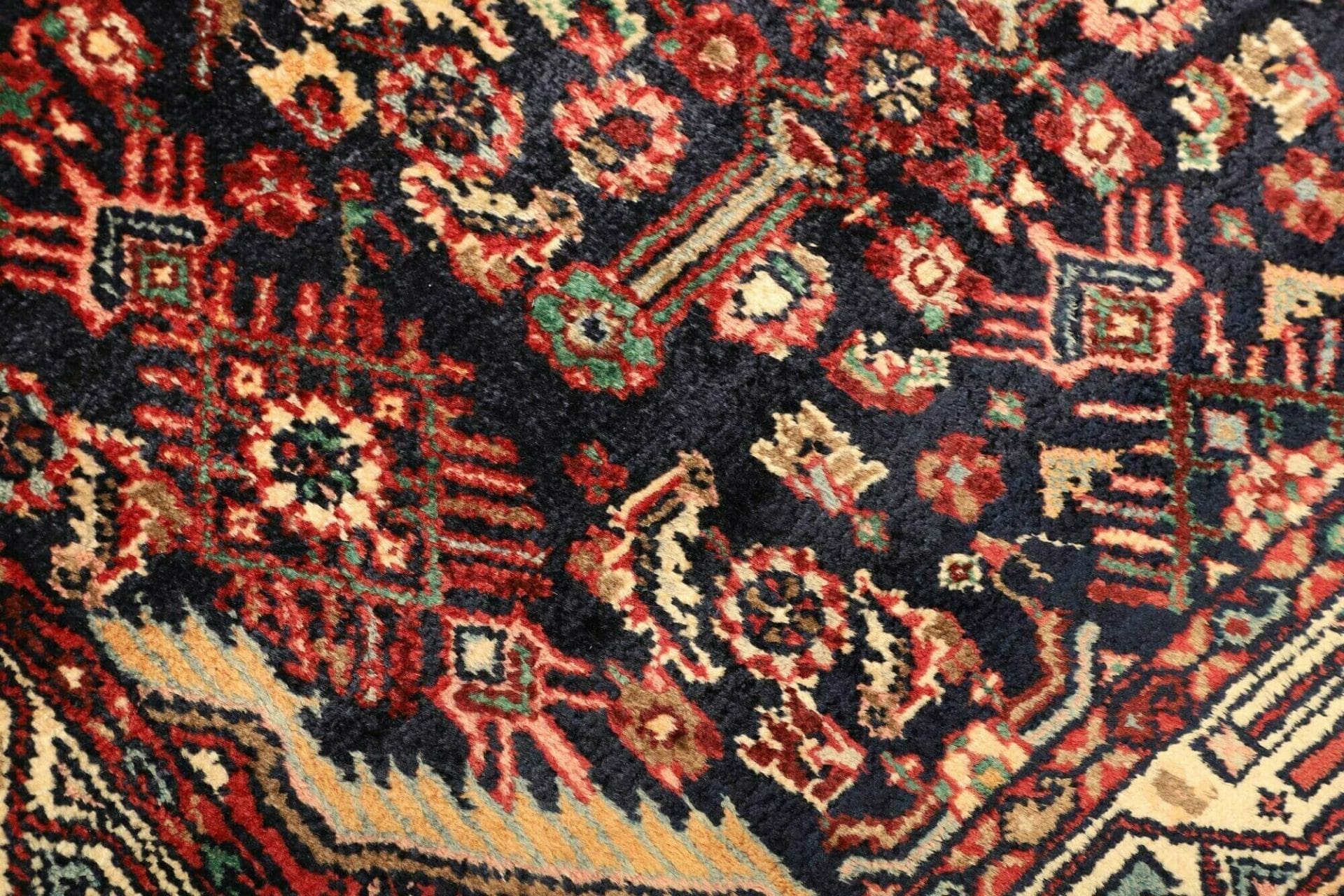 hamadan-teppich-104-x-143-cm-schurwolle-herati-muster-handgeknupft-5 Handgeknüpfter Hamadan Herati Perserteppich, 104 × 143 cm, Wolle