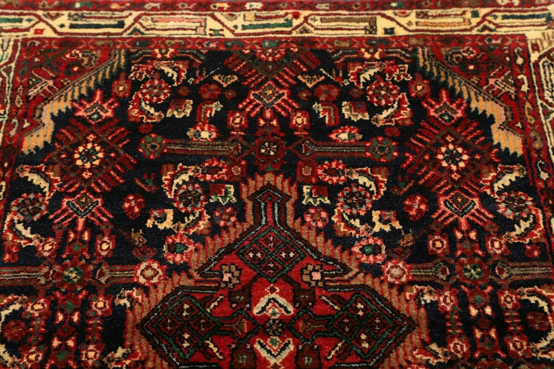 hamadan-teppich-104-x-143-cm-schurwolle-herati-muster-handgeknupft-7 Handgeknüpfter Hamadan Herati Perserteppich, 104 × 143 cm, Wolle